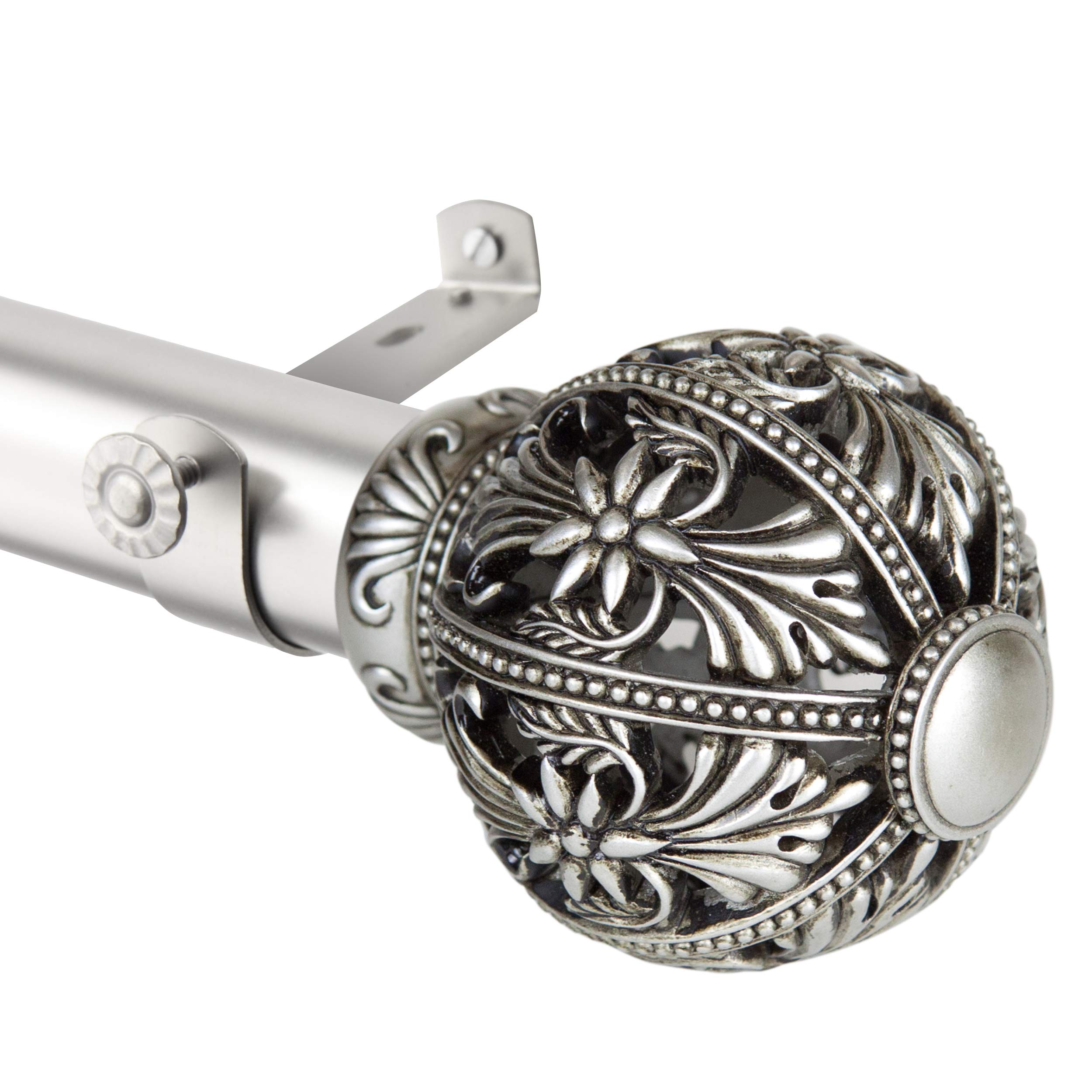 Rod Desyne 150-23-28-5 Lacey Window Curtain Rod Set, 28 to 48-Inch, Satin Nickel