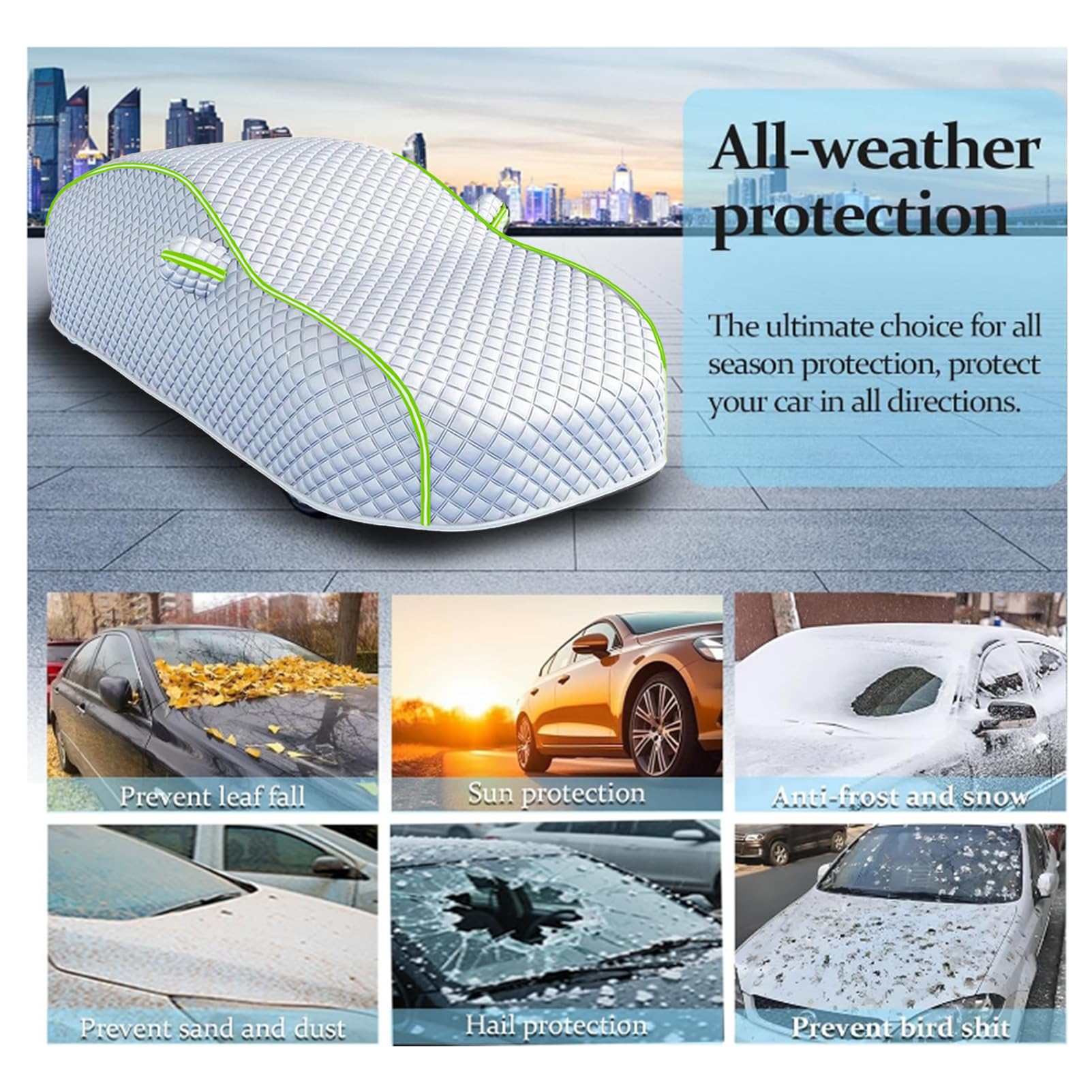 Telo Copriauto Antigrandine per MG3 Hybrid (2024-2026) Hatchback Hybrid,Telo Antigrandine per Auto,Copertura Auto Esterno Felpato Invernale Imbottita Protezione Completa Imbottito bg56d