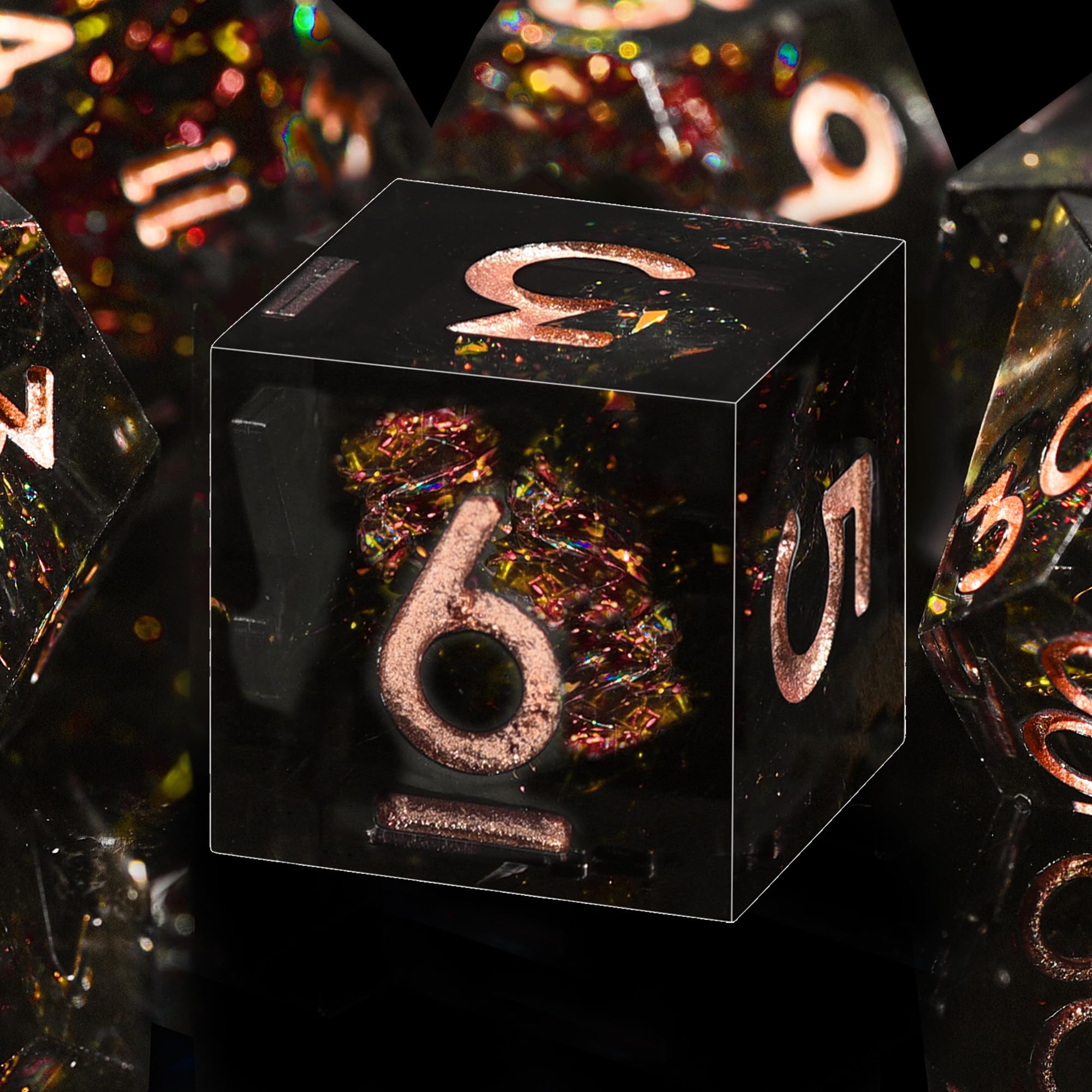SIQUK 7 Piezas Dados Poliédricos para DND RPG MTG Dungeons and Dragons - D4 D6 D8 D10 D12 D20 D% - Negro y Azul — view 11