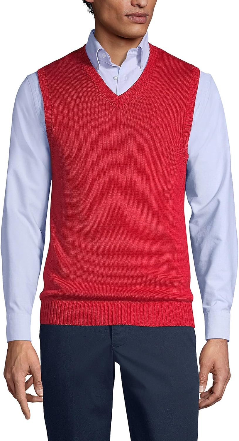 Lands' End School Uniform Men's Cotton Modal Sweater Vest