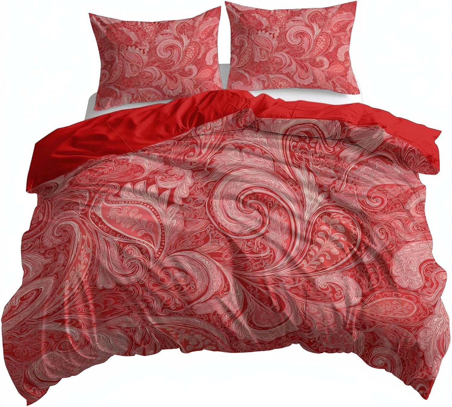 Housse de couette imprimée 3D parure de lit 240x220 cm microfibre fleurs D-179