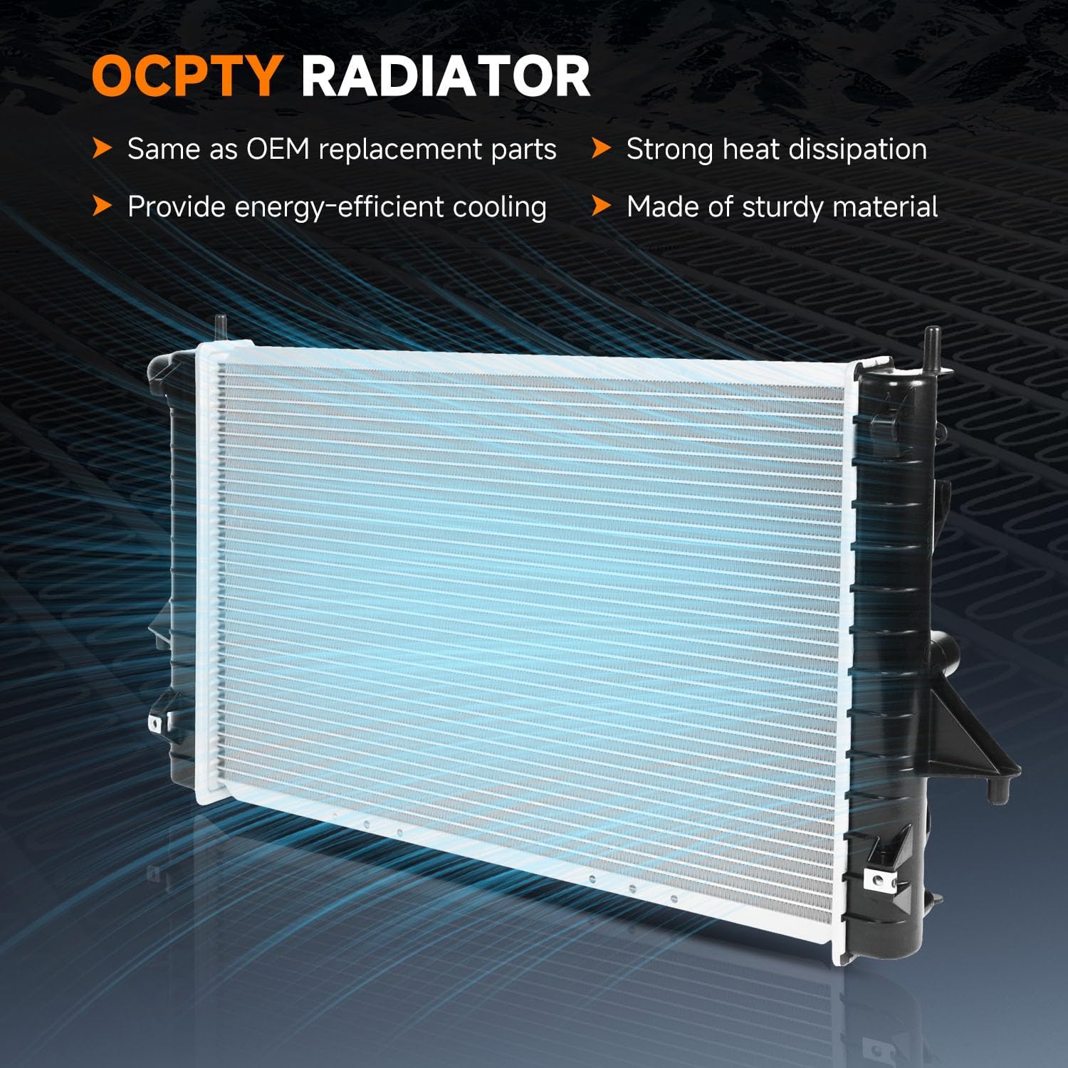 OCPTY 2191 Engine Coolant Radiator Compatible with 1994-2002 for Saturn SC1 1994-2002 for Saturn SC2 1994-2002 for Saturn SL 1994-2002 for Saturn SL1 Replace# 2191,CU2191,52463488 Aluminum Radiator
