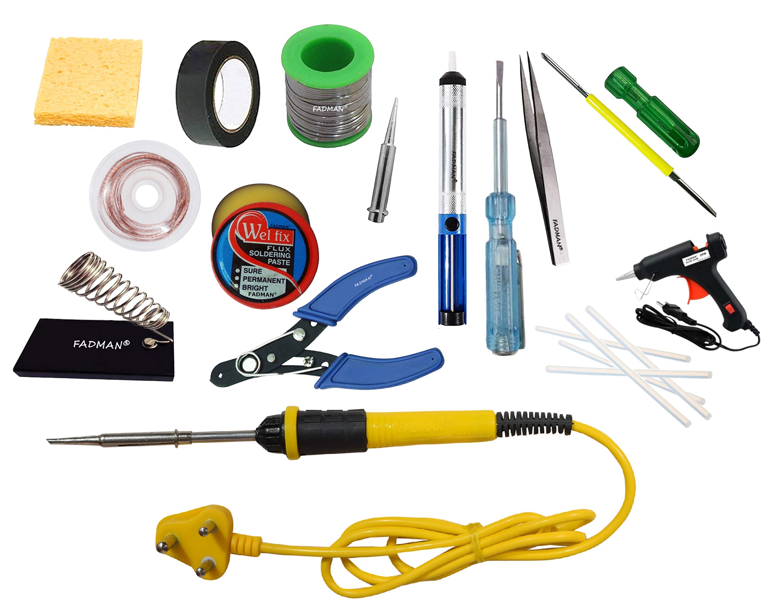 FADMAN BASIC KIT COMBO-15 SOLDERING IRON KIT | 25W SOLDERING IRON (YELLOW+BLACK) | (B0916FJDCK) Amazon Price History, Amazon Price Tracker