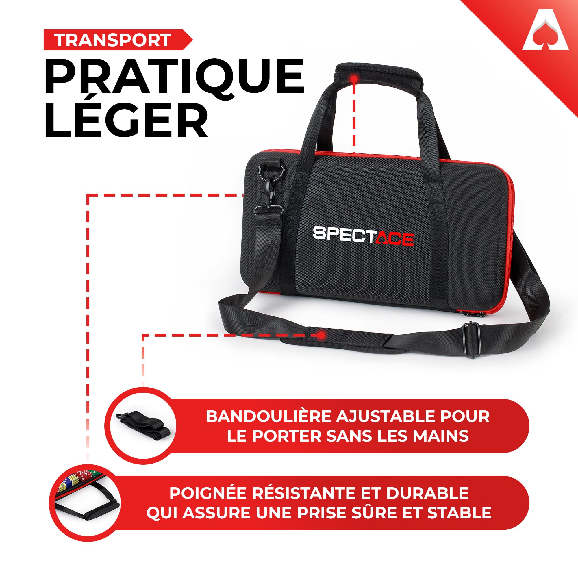 Malette Poker | Poker Set avec 300 Jetons de 11,5 g Style Casino - Jeux de Poker + Jeu de Carte Poker Doré en Cadeau