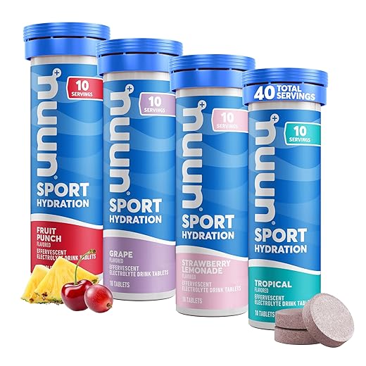 Nuun Sport: Electrolyte Drink Tablets, Juice Box Mixed Box, 4 Tubes (40 Servings), 10 Count (Pack of 4)
