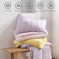 Vista 24 de HORIMOTE HOME Juego de edredón 100% algodón tamaño individual, juego de colcha prelavada de 2 piezas, color azul bebé, funda de cama acogedora