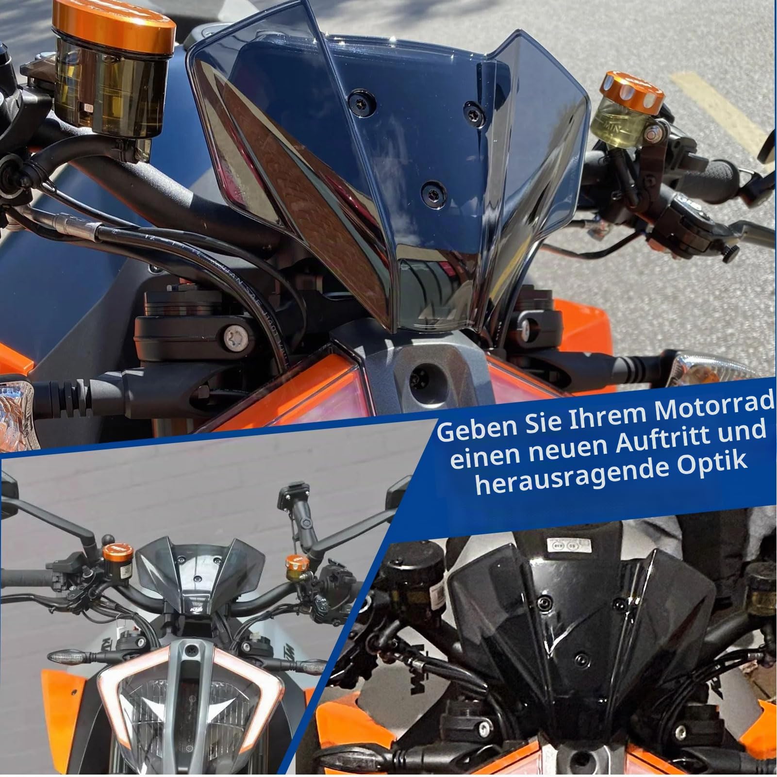 Motorrad Windschutzscheibe Windschutz Windabweiser Flyscreen Frontverkleidung Visier Visier fit for K&T&M 1290 SUPER Duke R 20-24 1290 SUPER Duke RR21-24/EVO 22-24 (Schwarzer Rauch)