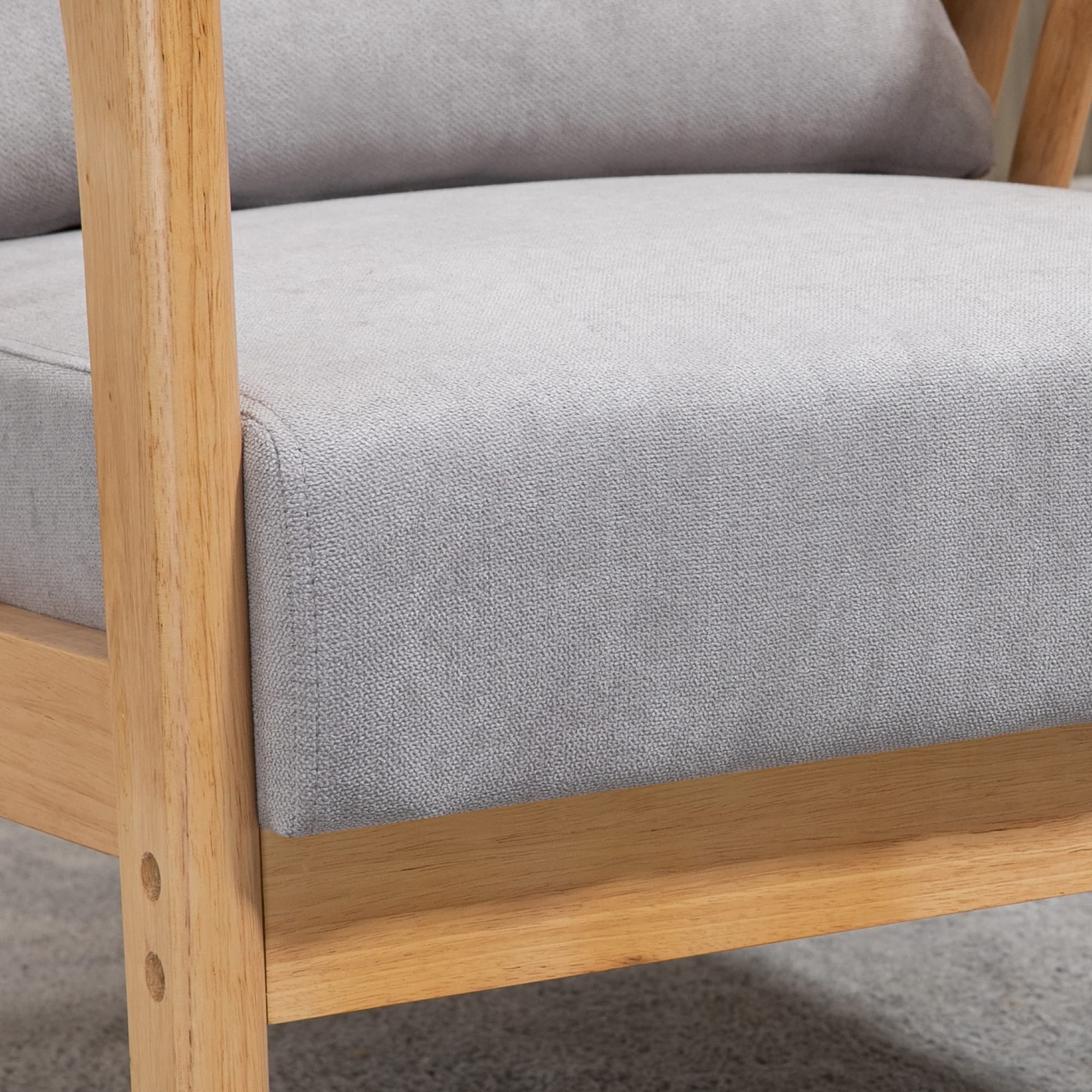 HOMCOM Poltrona Moderna con Rivestimento Vellutato 68x75x78cm Grigio