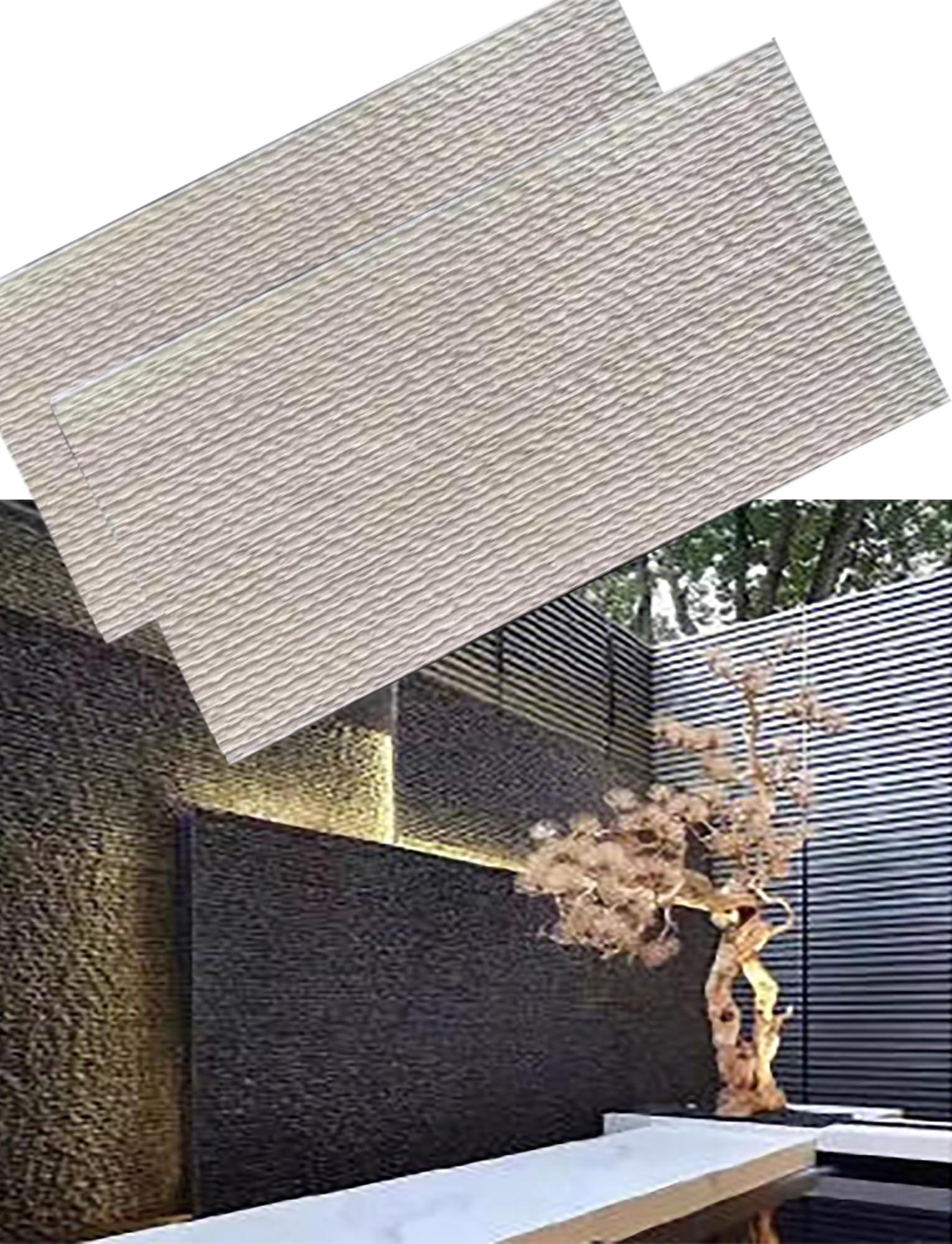 Azulejos de chapa de piedra ligeros para paredes interiores y exteriores, pared de piedra apilada, paquete de 2, 120 x 60 cm