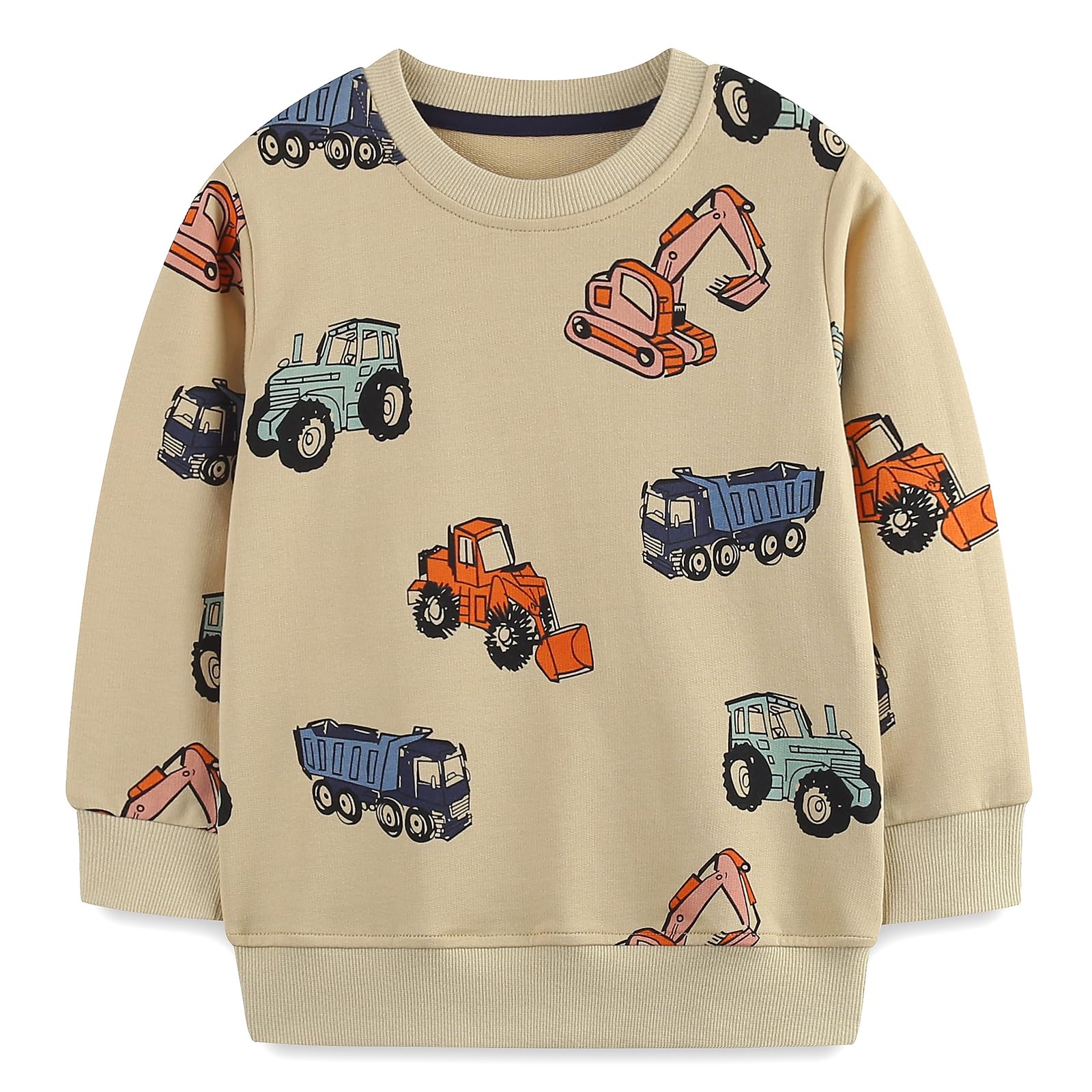 Toddler Boys Sweatshirts Kids Cotton Long Sleeve Crewneck Pullover Cartoon Print Shirts 2-7T