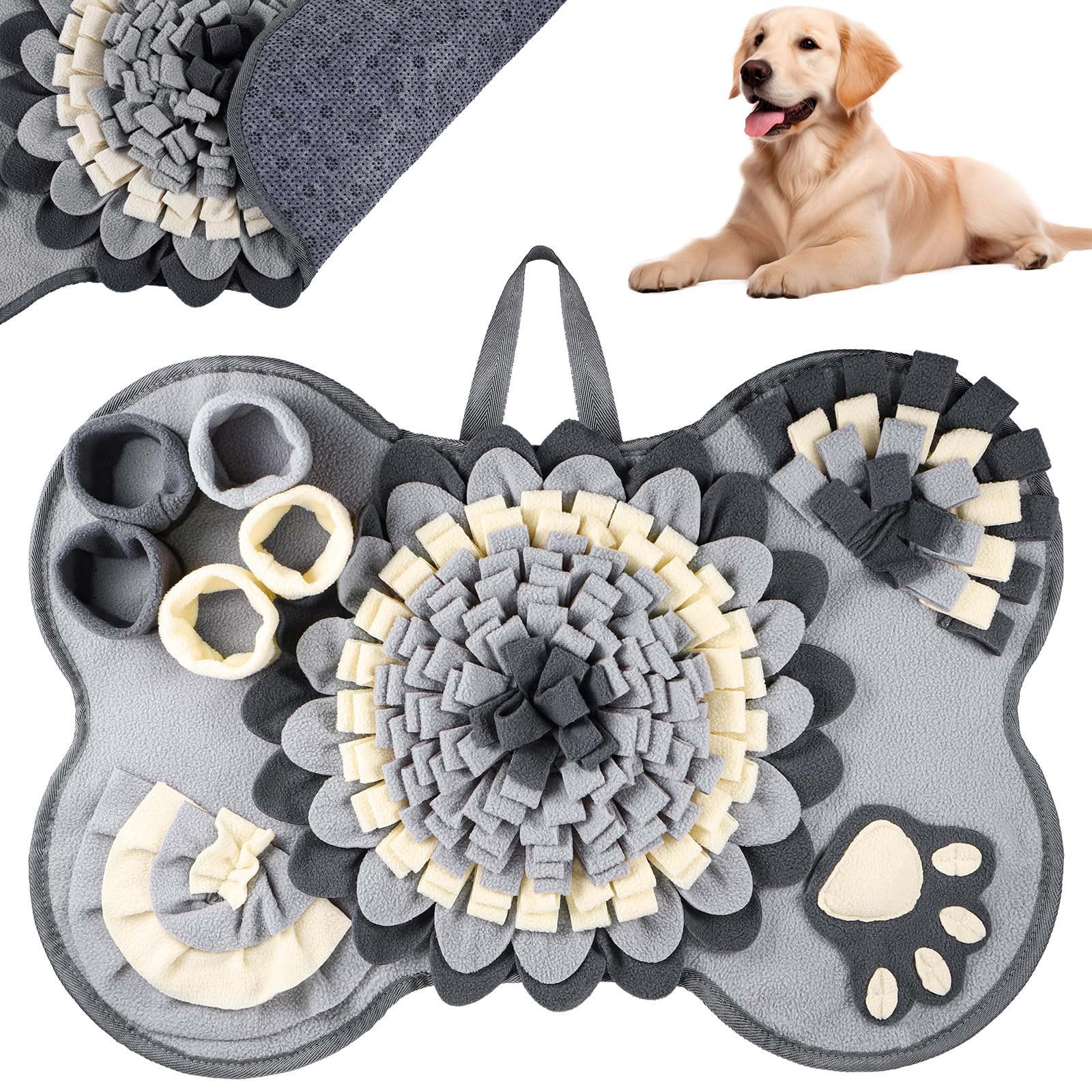 Zocipro Alfombra Olfativa Perros 64x43 cm, Alfombra Olfato Perro Antideslizante, Alfombras Olfativas para Perros Pequeños y Medianos, Manta Olfativa Perro Grandes Lavable Snuffle Mat en Poliéster