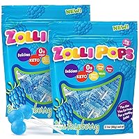 Vista 1 de Zollipops - Paletas Clean Teeth, sabor frambuesa azul, 6.2 onzas
