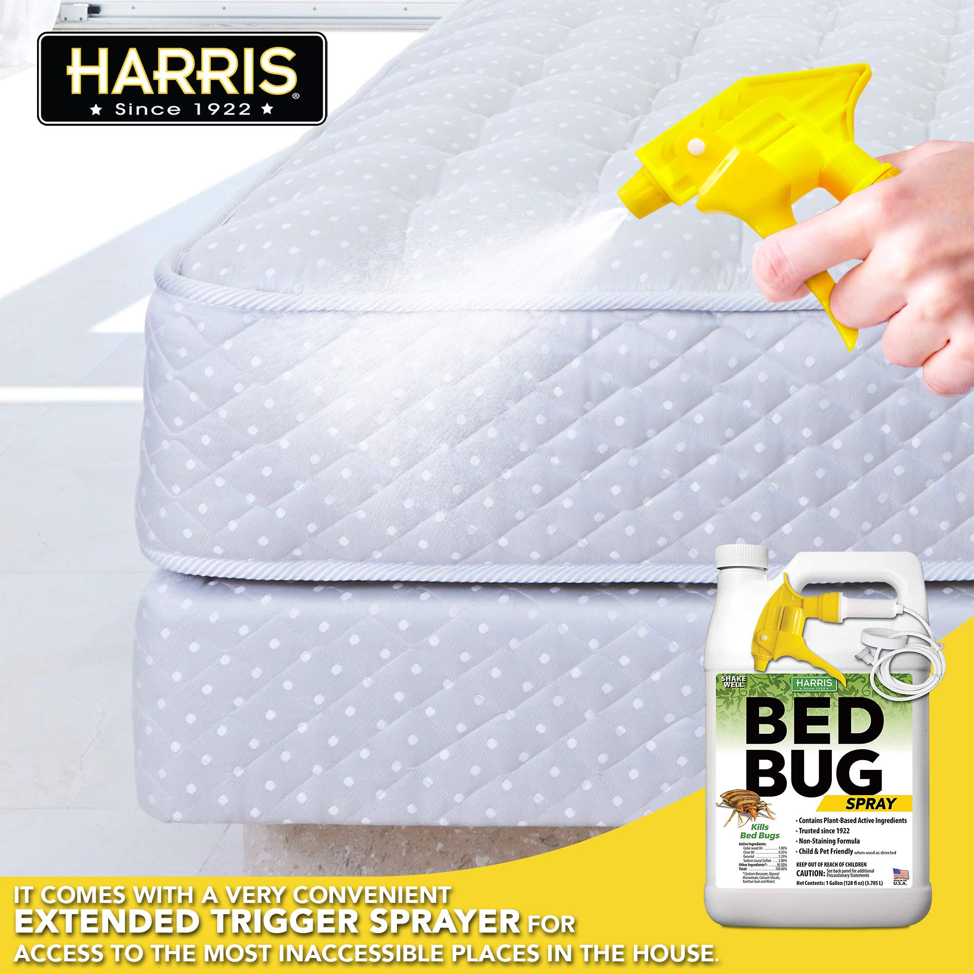 HARRIS Plant Based Bed Bug Killer, Fast Acting Spray with Extended