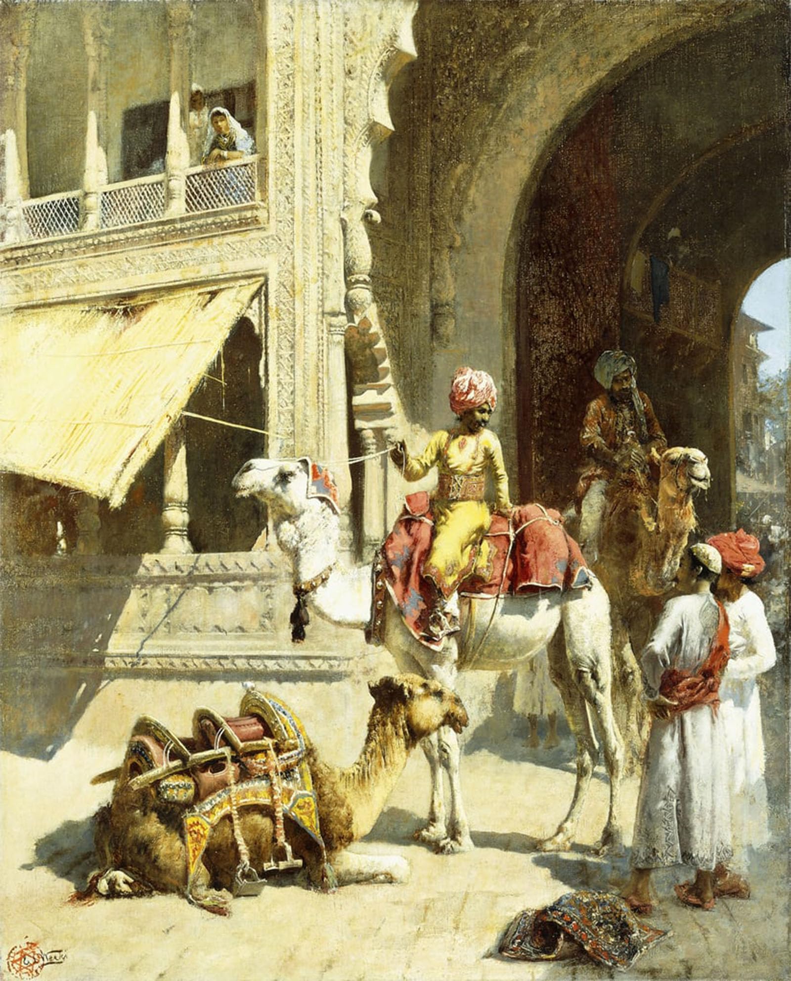 POSTERIIk Vintage Classic Picture Landscape Artwork Indian Scene by Edwin Lord Weeks Portrait Canvas Painting for Office Home Decor 60x90cm