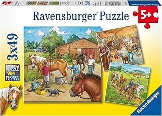 Reiterhof-Puzzle, 3x49 Teile