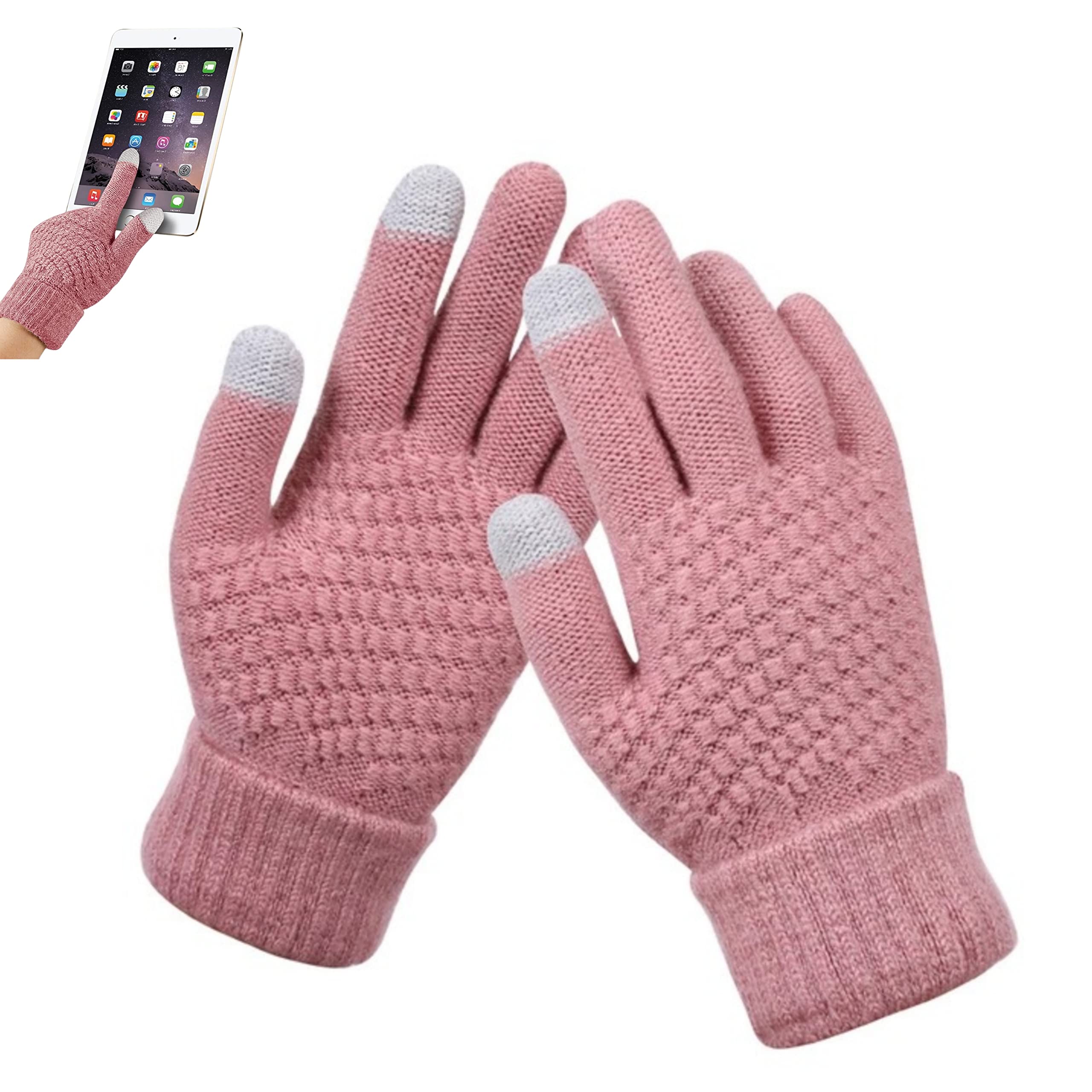 reffer winter gloves for women knitted gloves for women thick warm gloves Touch Screen Fingers Capability Wrist Mittens Woolen Comfort Full-Fingered Protection - Stylish women winter gloves-picture-41