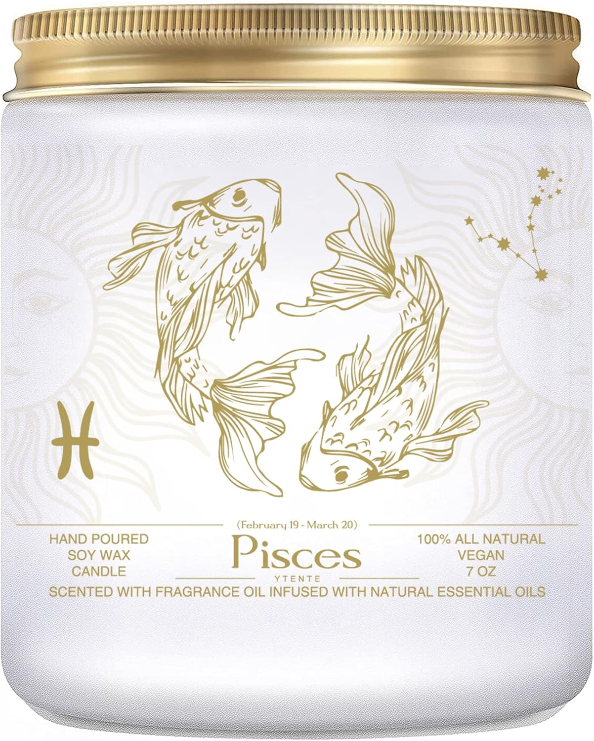 Pisces Zodiac Sign Candles Gift, Zodiac Sign Crystals Candles Jar,Astrology Lavender Scented Soy Stones Candles Best Friends Gifts for Women Men Sister Brother Funny Birthday Gift - Image 7