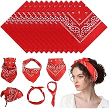 PLULON Bandanas for Men Women 4/12/24/30 Pack, Paisley Pattern Bandana Bulk Headbands Handkerchief Face Mask 100% Polyester