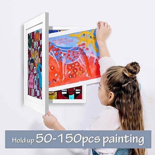 Miniatura 7 de LaVie Home Marco de arte infantil de 10 x 12.5 pulgadas, 1 paquete de marco de arte blanco para obras de arte de niños intercambiables, muestra 8.5