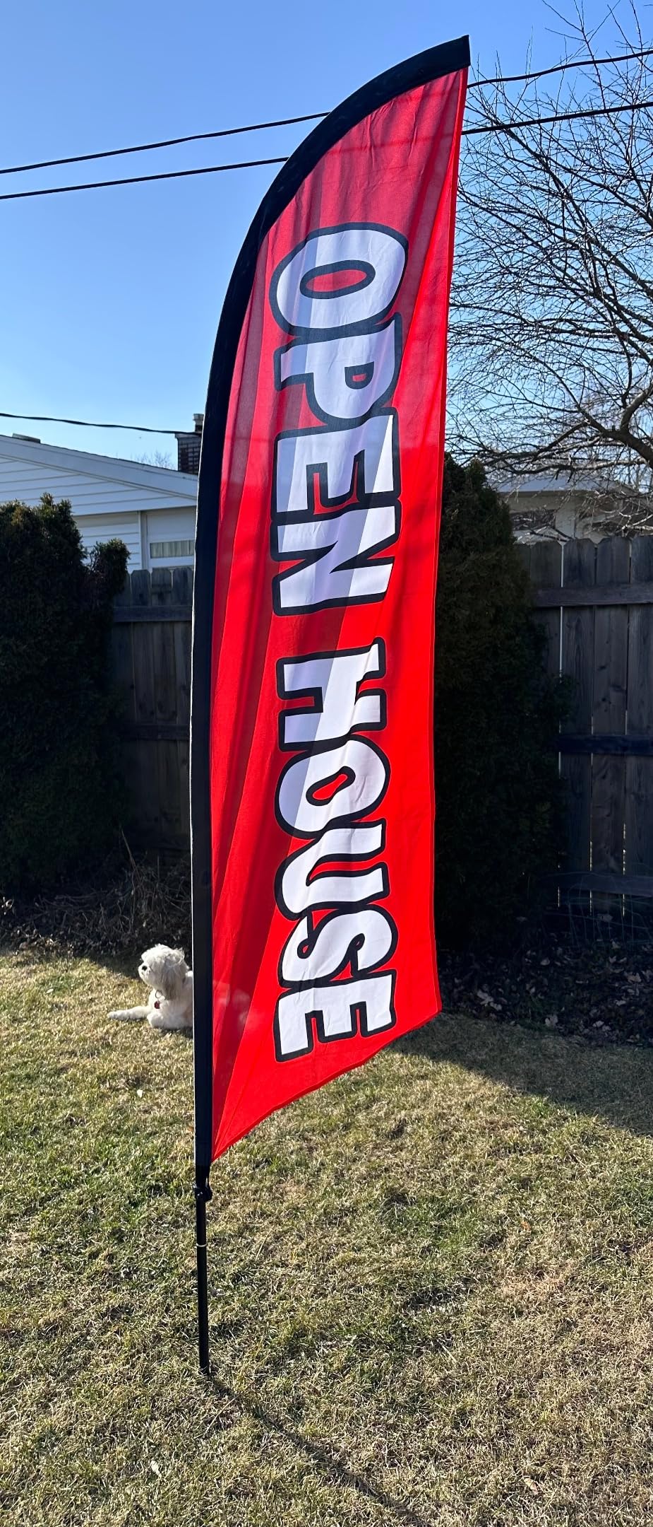 Open House Signs-FSFLAG Red Swooper Feather Flag Pole Kit