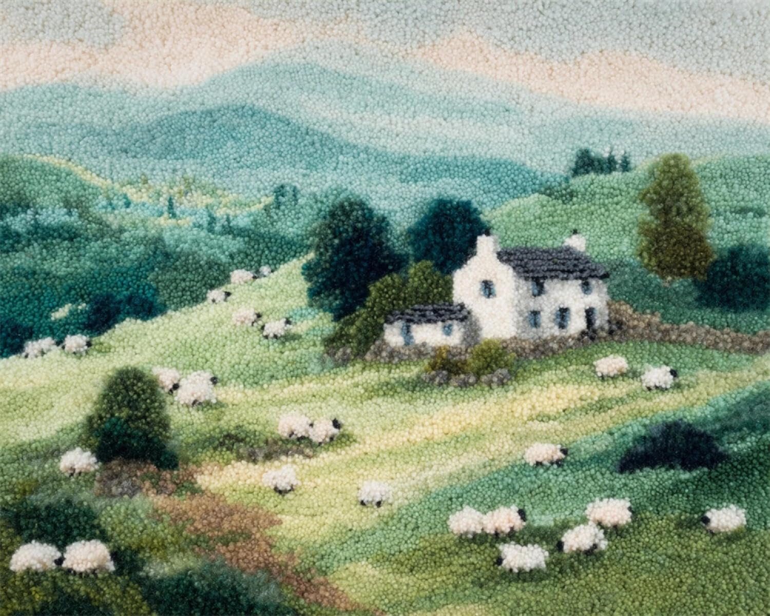 Henypt DIY Latch Hook Rug Kits Pastoral Sheep 90x120cm