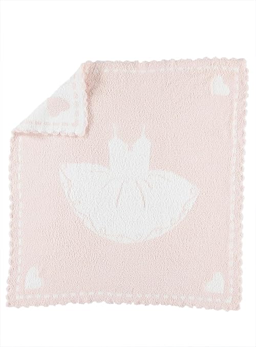 Barefoot Dreams CozyChic Scalloped Receiving Blanket Pink