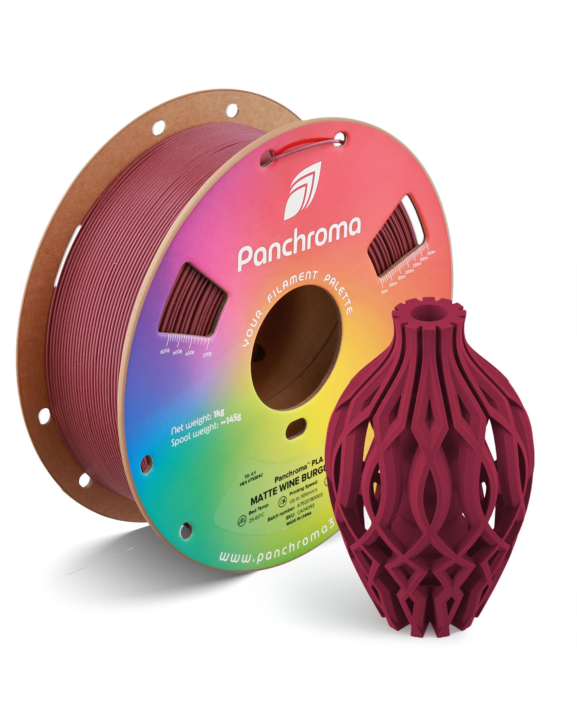 Polymaker Panchroma Matte PLA Filament 1.75mm, 1kg, Wine Burgundy | High Speed 3D Printing Filament Fits for Most FDM 3D Printers, Smooth Finish & Hide Layer Lines, Accuracy +/- 0.02mm-image-9