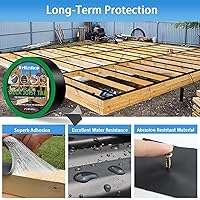 Vista 4 de Cinta de vigueta de cubierta de 2 x 50 pies, cinta adhesiva de butilo para cubierta, impermeable y resistente a la intemperie, cinta intermitente