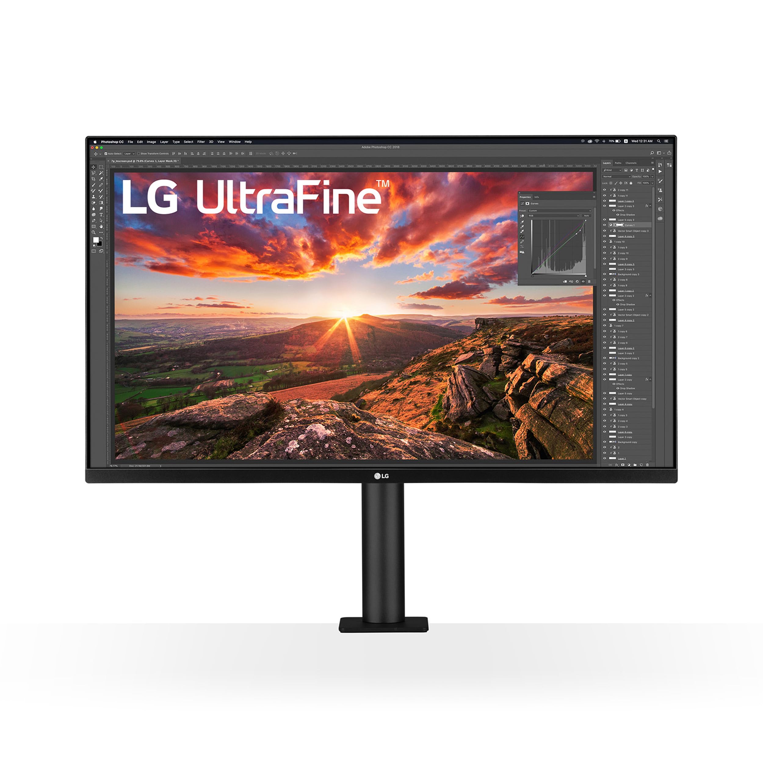 LG Ultrafine Ergo 32UN880K-B.AEU (32 Zoll) 4K UHD IPS Monitor, HDR10, USB-C (60W), Ergonomischer Standfuß, Schwarz