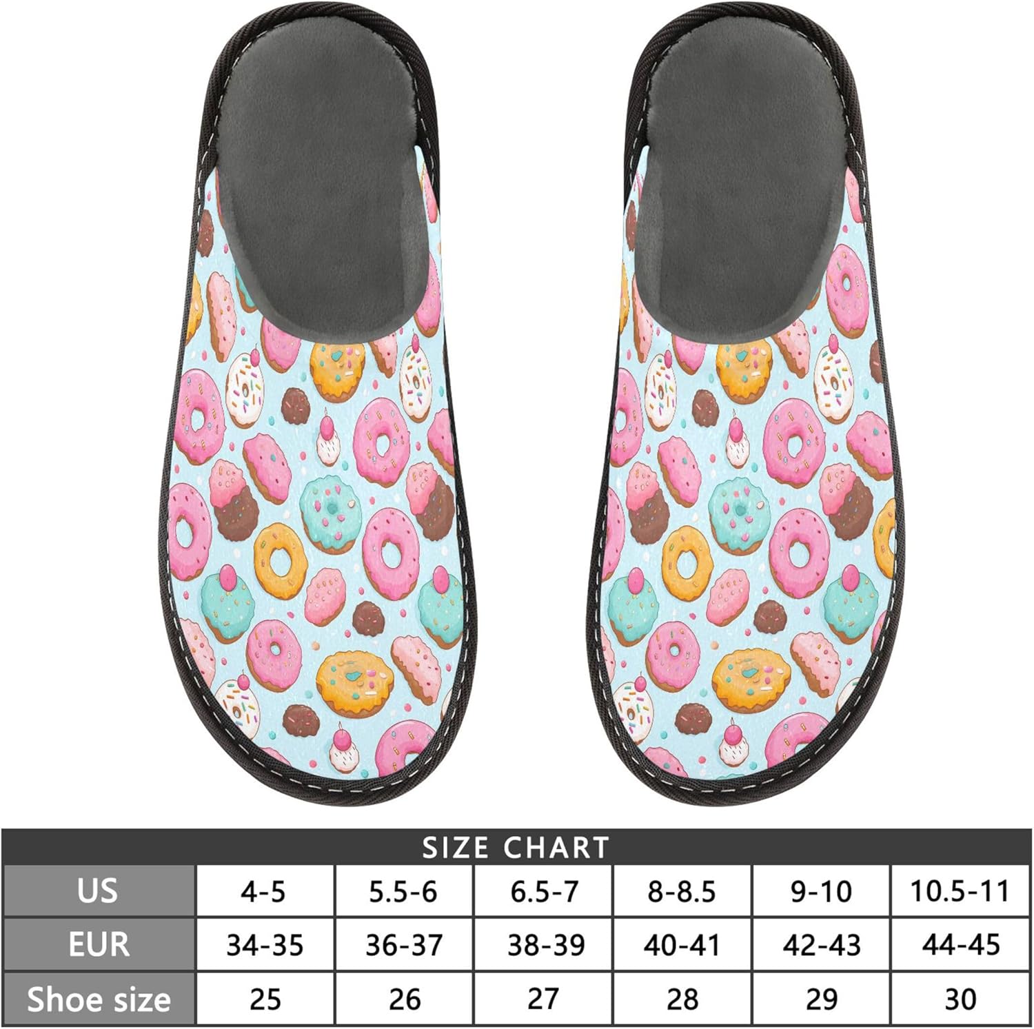 Donut Cake House Slippers – Cozy Fuzzy Slippers for Guests, Washable & Disposable, Perfect for Shoeless Home, Spa & Hotel Use A111545