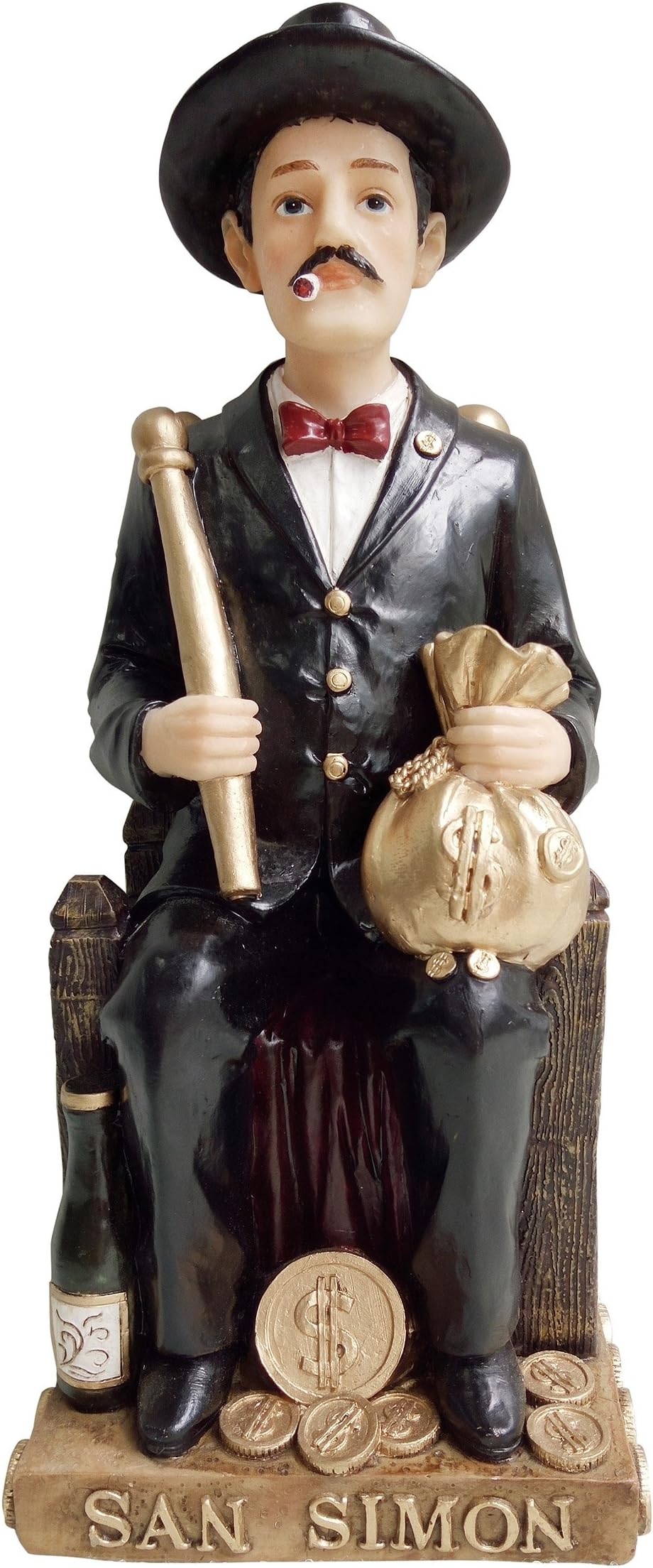 Saint Simon Statue 6 Inches Patron of Smoker Saint Simon Holy Figurine Hermano Simon, San Simon, Saint Simon, Maximón, A Drinking, Smoking, Womanizing Folkloric Saint of Guatemala