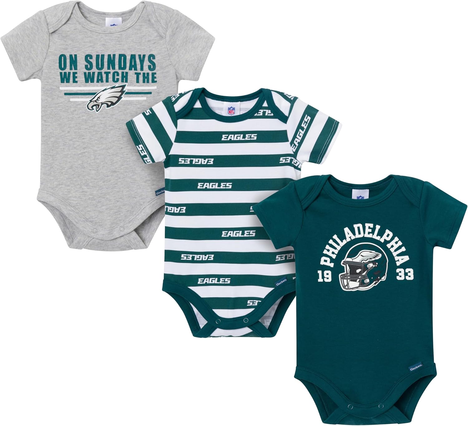Gerber NFL baby-boys Nfl 3-pack Onesie Bodysuit