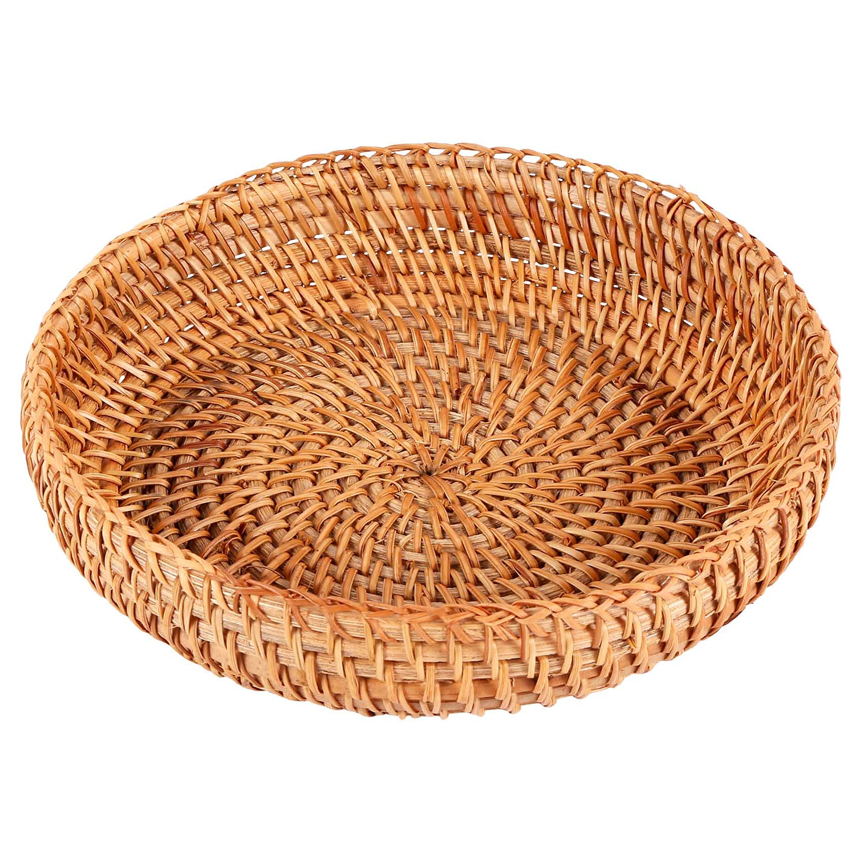 Ksrnsne Photo Color Handmade Autumn Rattan Weaving Round Storage Basket Fruit Dish Rattan Bread Basket For Kitchen Food Picnic Bread Mini Container