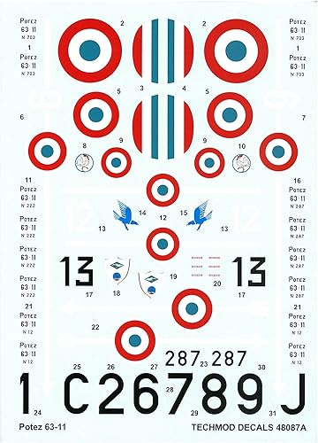 Miniatura 2 de Techmod 48087 148 Potez 63-11 French Fighter Wet Decal WWII wMask WWII