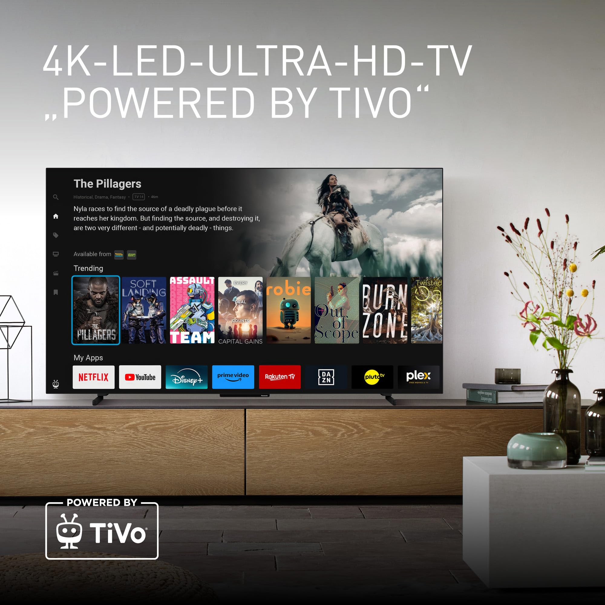 Panasonic TB-55Z60AEG, Z60A-Serie, 55 Zoll 4K Ultra HD OLED Smart-TV, 2025, TiVo, Dolby Vision & Atmos, Game Mode Plus, Alexa & Google Support, Bluetooth, Schwarz