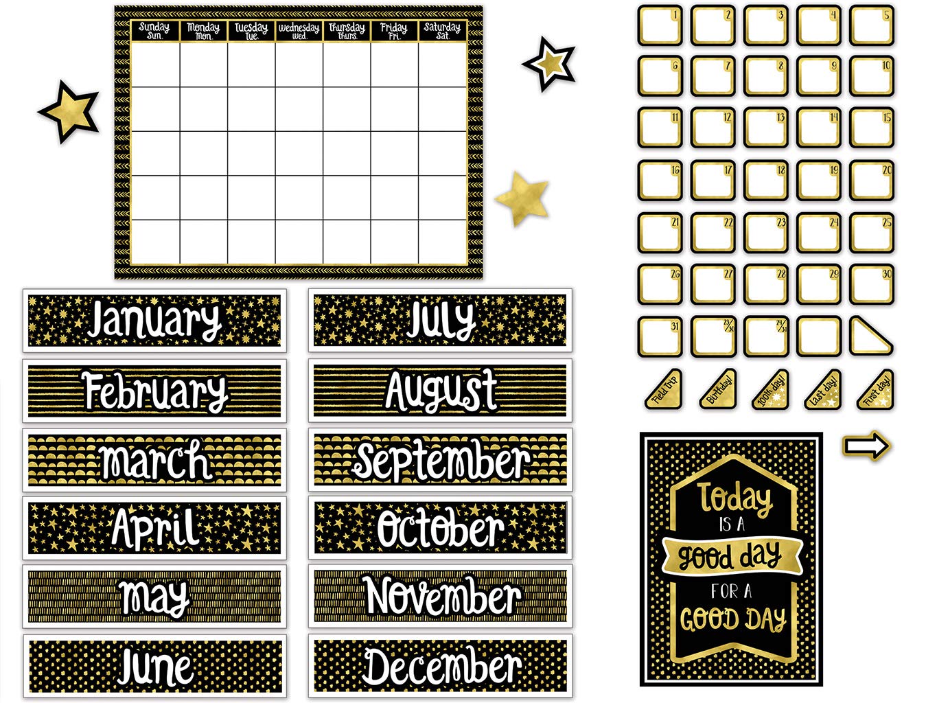 Carson Dellosa Sparkle + Shine Calendar Bulletin Board Set