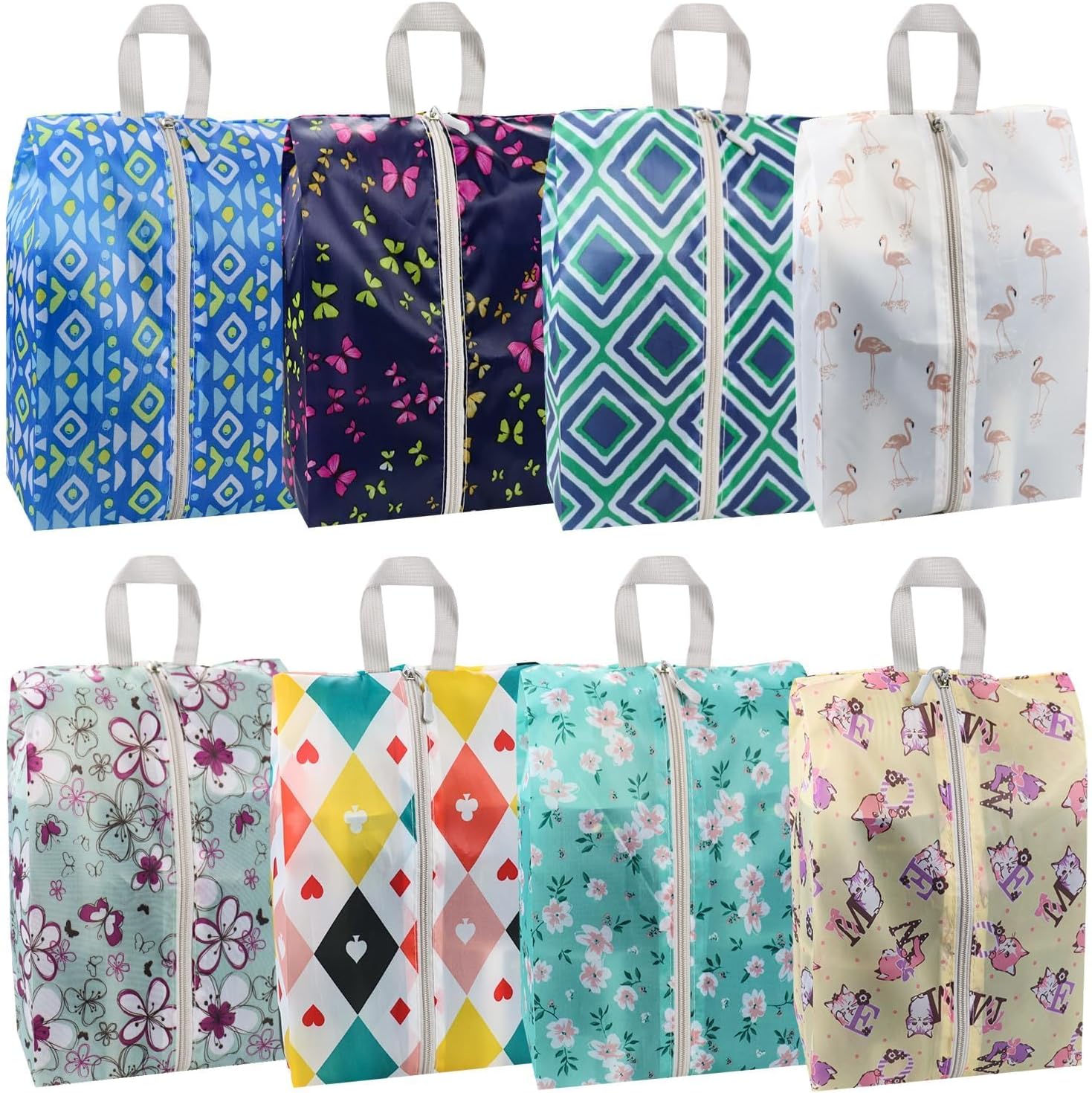 8Pcs Travel Shoe Bags, Shoe Storage Pouch with Handle, Waterproof Travel