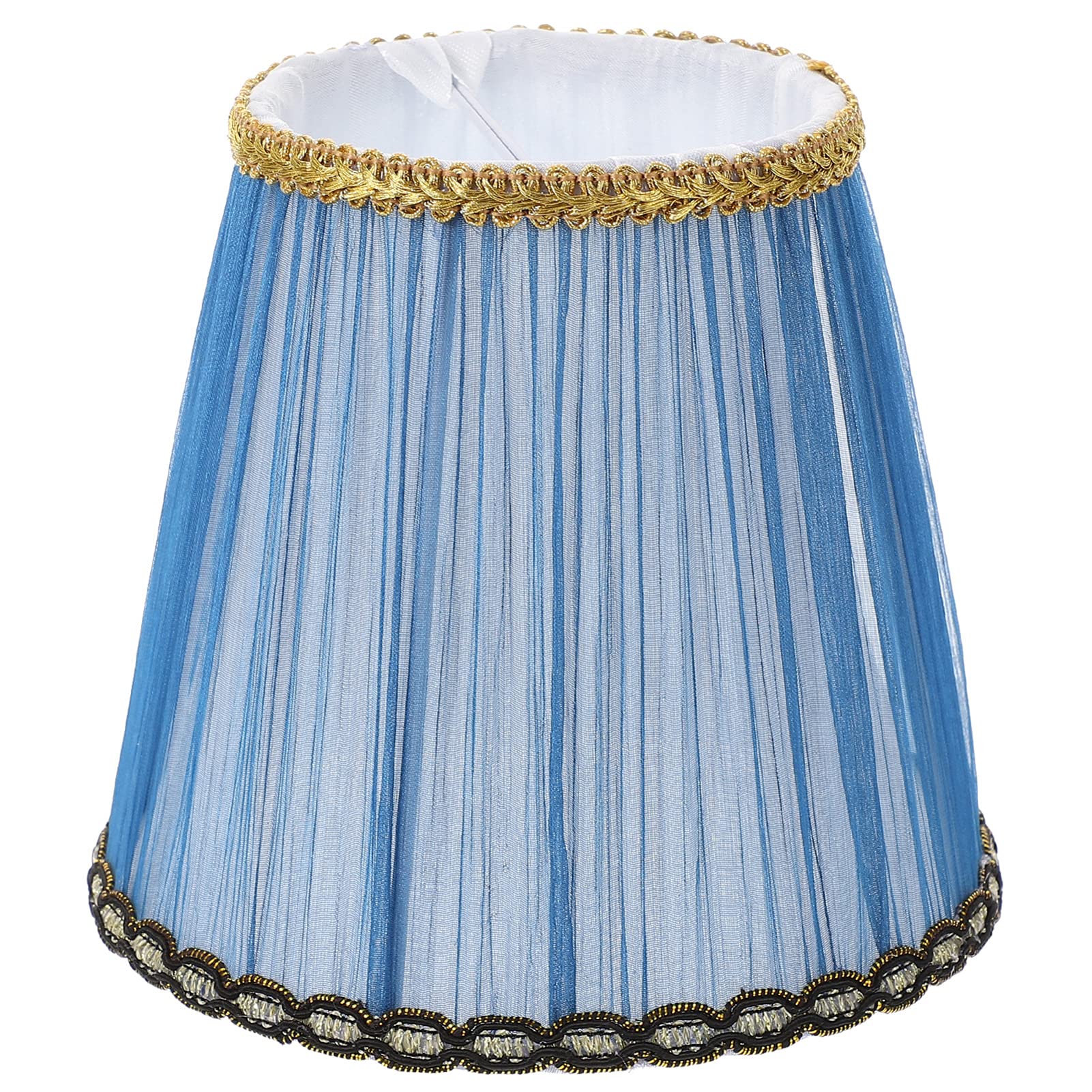 ARTIBETTER Blue Pleated Lampshade Elegant Fabric Ceiling Light Cover Easy to Install