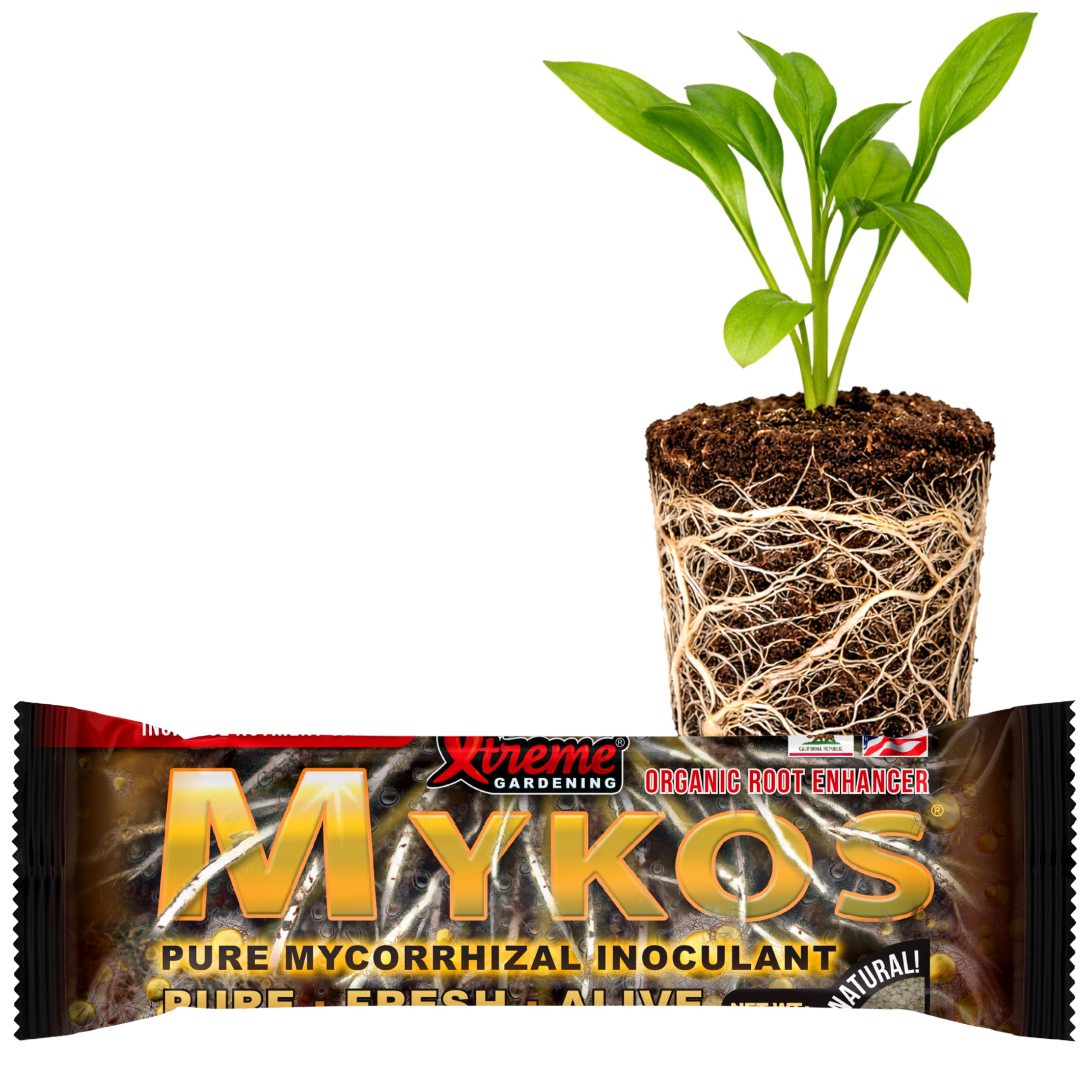 Mykos Mycorrhizae for Plants 100g (3.5oz) – Granular Mycorrhizal Fungi Root Inoculant, OMRI Listed Organic Biofertilizer for Stronger Roots & Nutrient Uptake, Treats 20 Plants