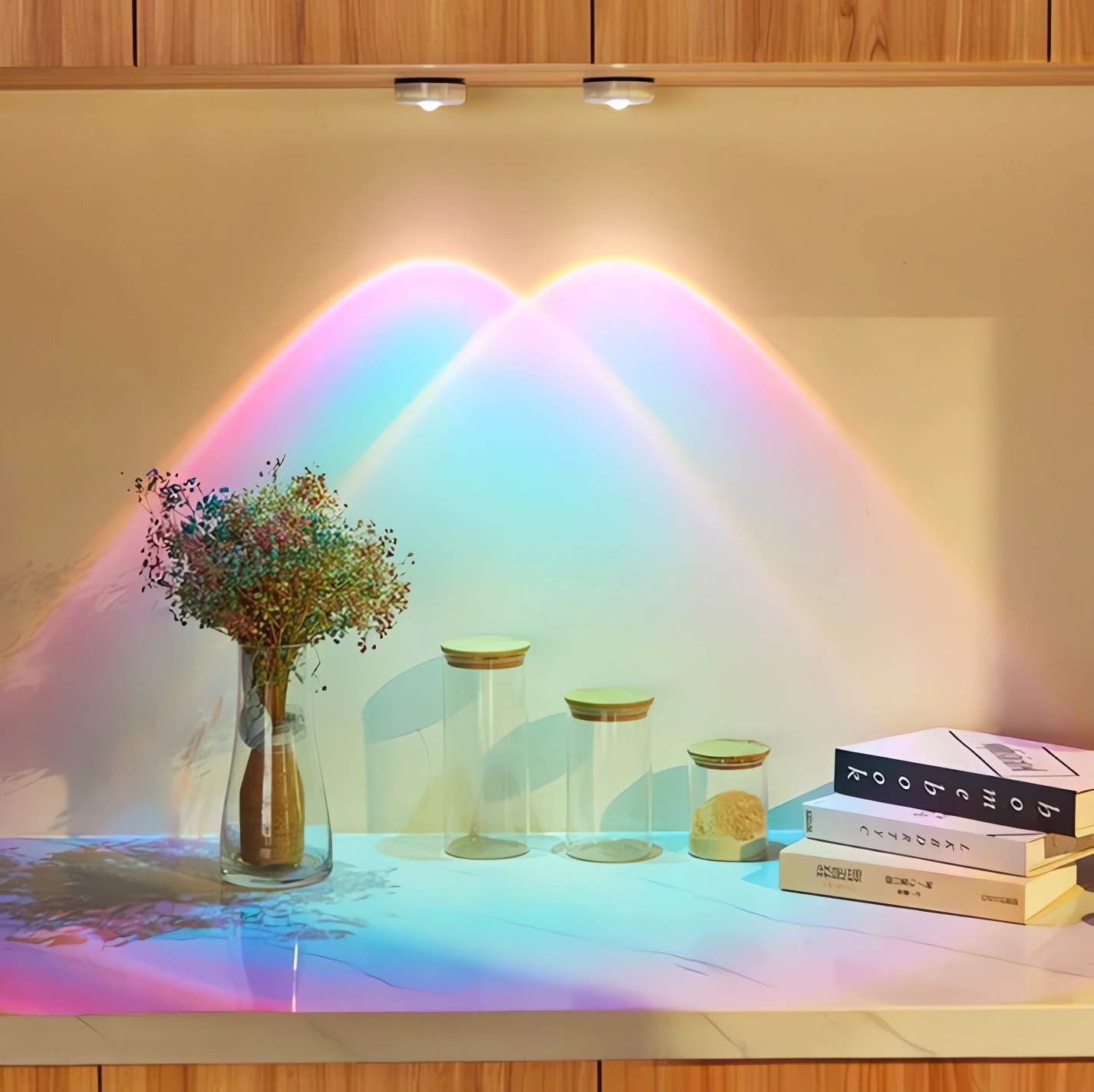 Image of Sunset Visual Lamp Projector - Battery Powered, 2 Levels Brightness & Self-Adhesive LED Lights for Home, Bedroom, Party, Photography