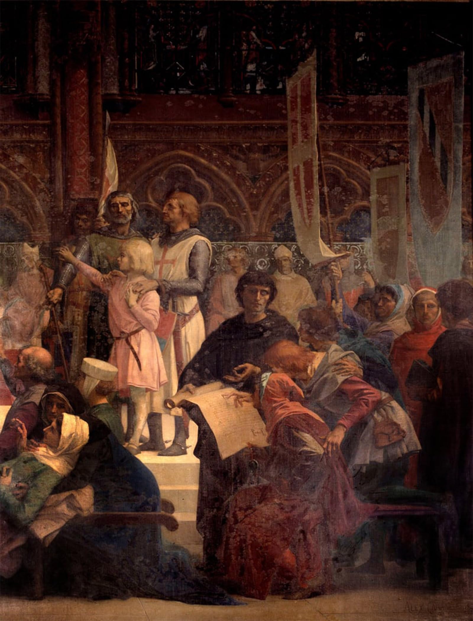 POSTERIIk Famous Modern Artwork Art Mural King Louis Ix Said Saint Louis Rendering Justice Painting by Cabanel Oil Paintings Pictures for Home Decor 60x90cm
