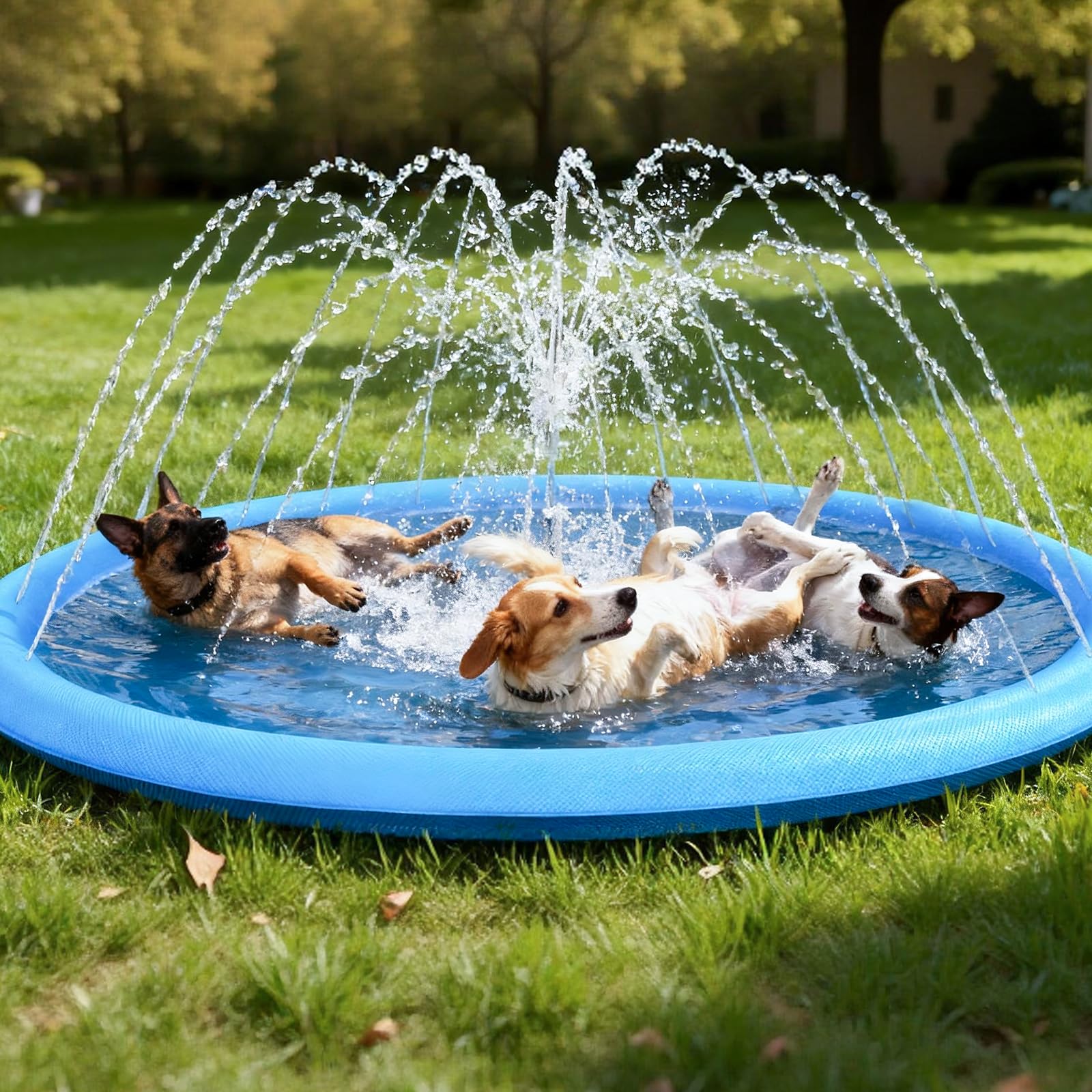 Tappetino resistente per cani, 170,2 cm, spesso, atossico, in PVC, antiscivolo, resistente agli strappi e spruzzatore per cani, piscine per cani resistenti all'usura