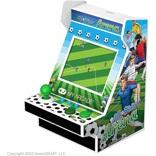 MY ARCADE All-Star Arena Nano Player - 4.5" Fully Playable Portable Mini Arcade Machine with 207 Retro Games, 2.4" Screen Color Display