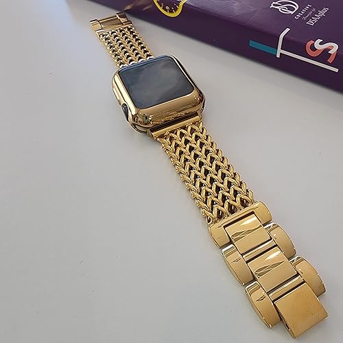 Miniatura 4 de DSAAplus Correas de metal doradas compatibles con Apple Watch Band de 1.49, 1.57, 1.61, 1.65, 1.73, 1.77, 1.77, 1.77, 1.77, 1.65, 1.73, 1.77, 1.73,