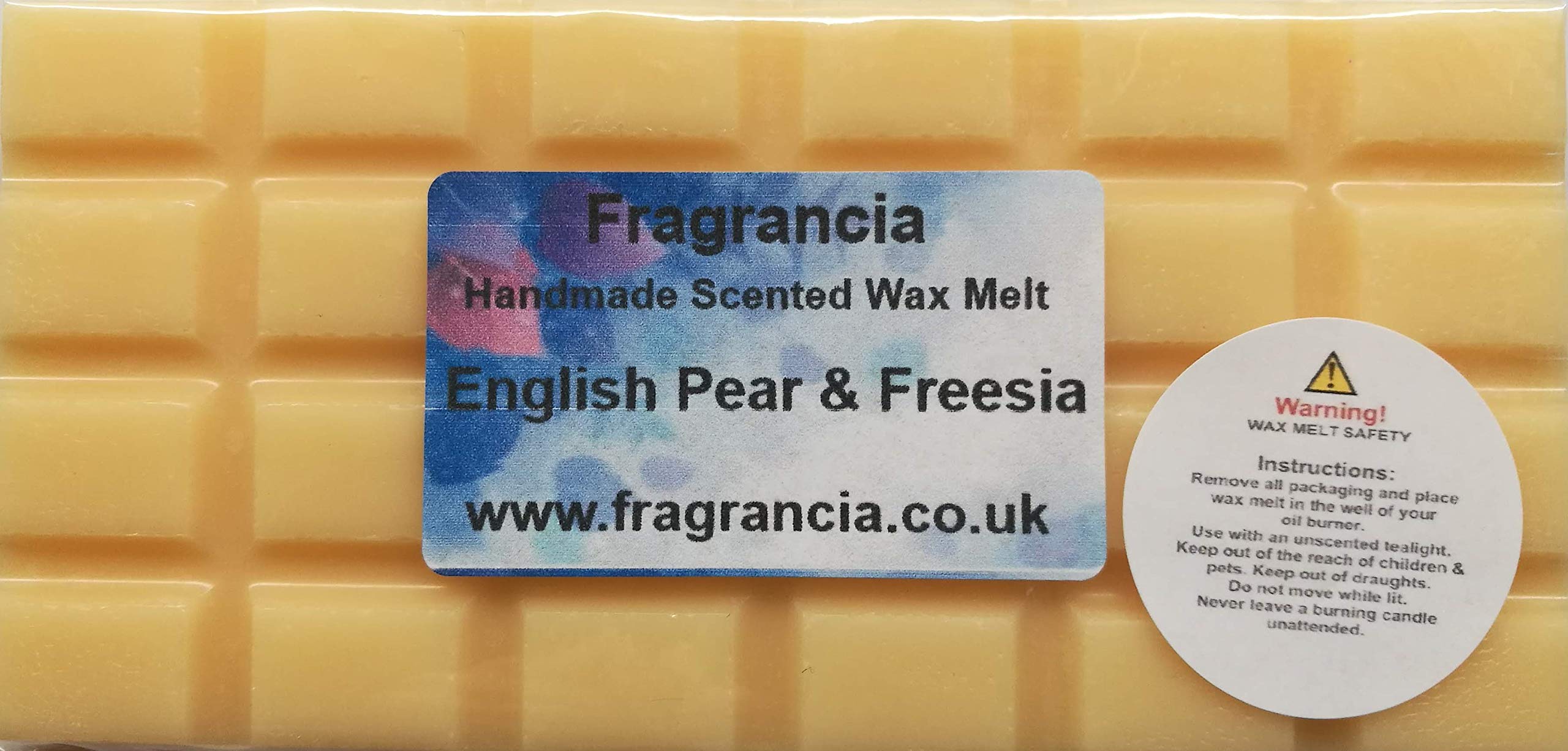 Fragrancia A Single Handmade Highly Scented Wax Melt Bar (Fragrances A - M) (English Pear & Freesia)