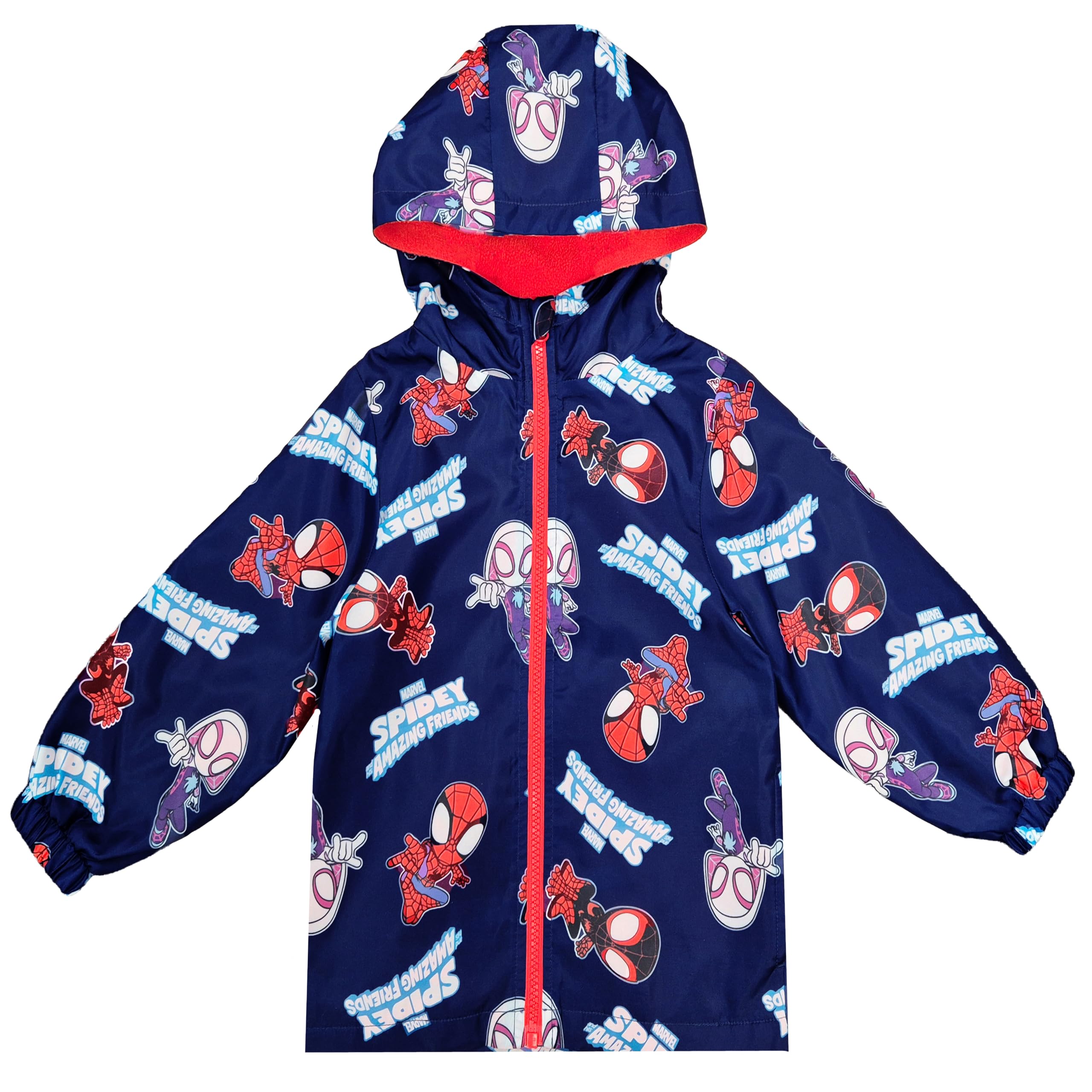 Marvel Spidey Boys Raincoat Spiderman Hooded Rain Jacket (Spidey Raincoat, 6-7 Years)