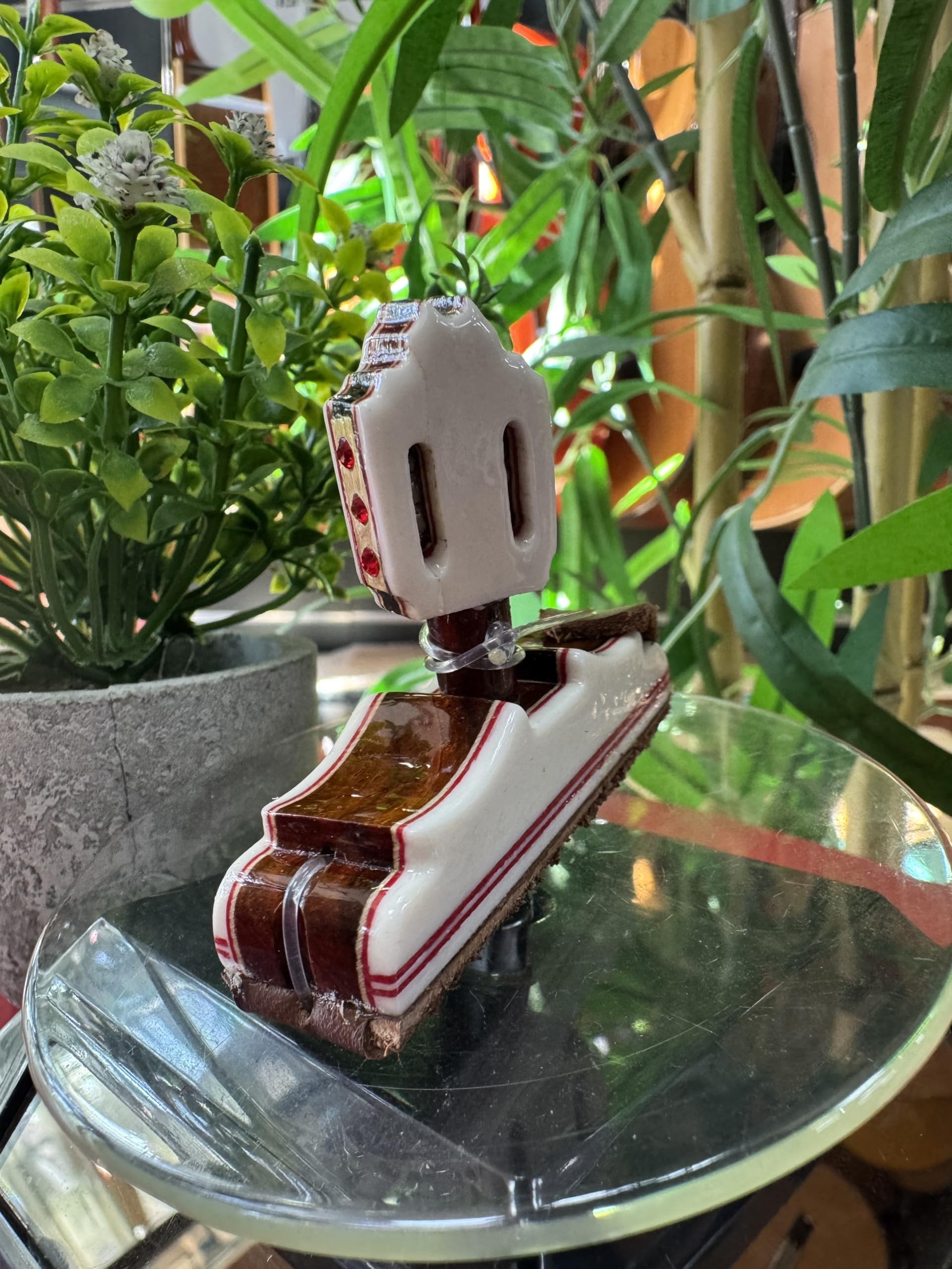 Cejilla Artesanal para Guitarra Flamenca y Clásica - Algeciras Clavija Deluxe – de Hueso Natural y Cocobolo, Artesana Premium con Diseño Tipo Pala