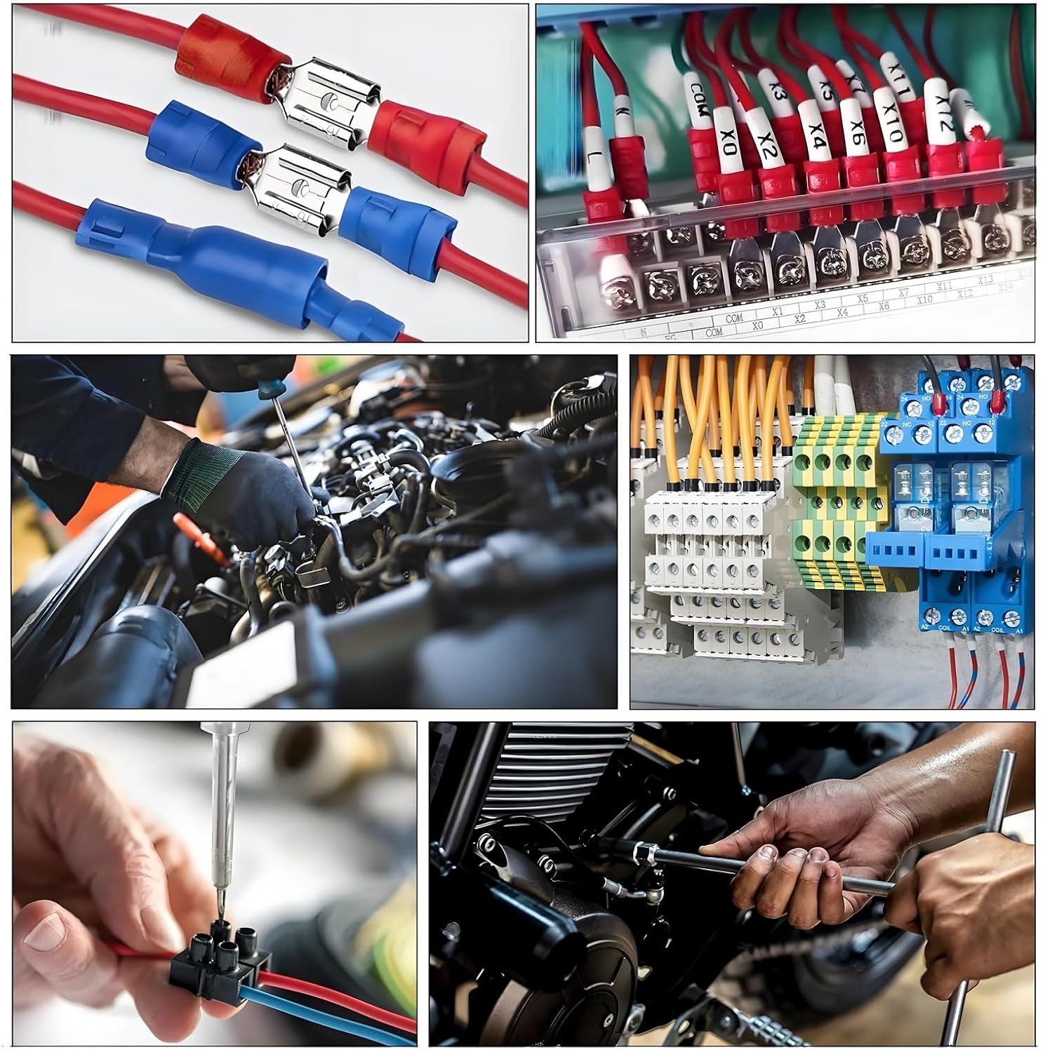 480 PCS Insulated Crimp Wire Connectors, Assorted Crimp Terminal Kit, Mixed Quick Disconnect Electrical Cable Terminals, Ring, Butt Splice, Bullet and Spade Male & Female, Piggyback