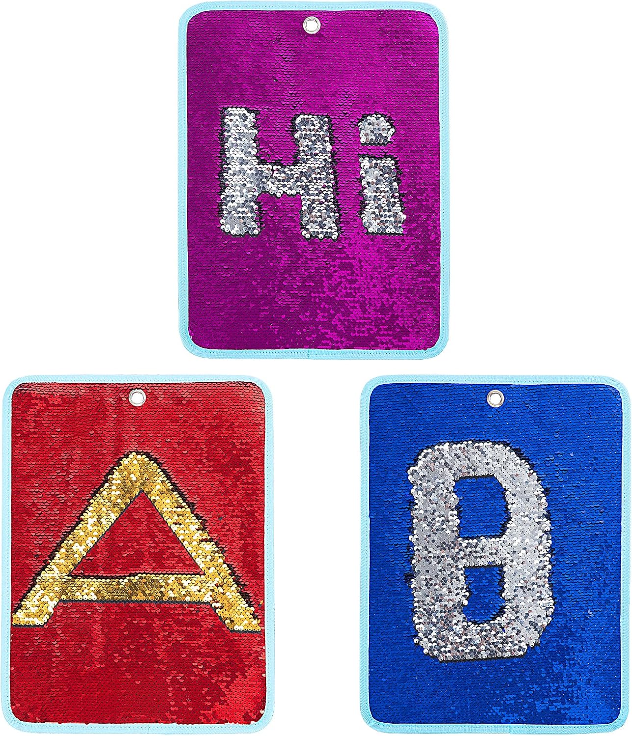 BALAPET 6 Packs Reversible Sequin Fabric Wall Panel for Kids, Sensory Wall Sequin Flip Fabric Mat Wall Hangings Decoration, Fun Toy for Early Learning and Play, 15.7” x 11.8”