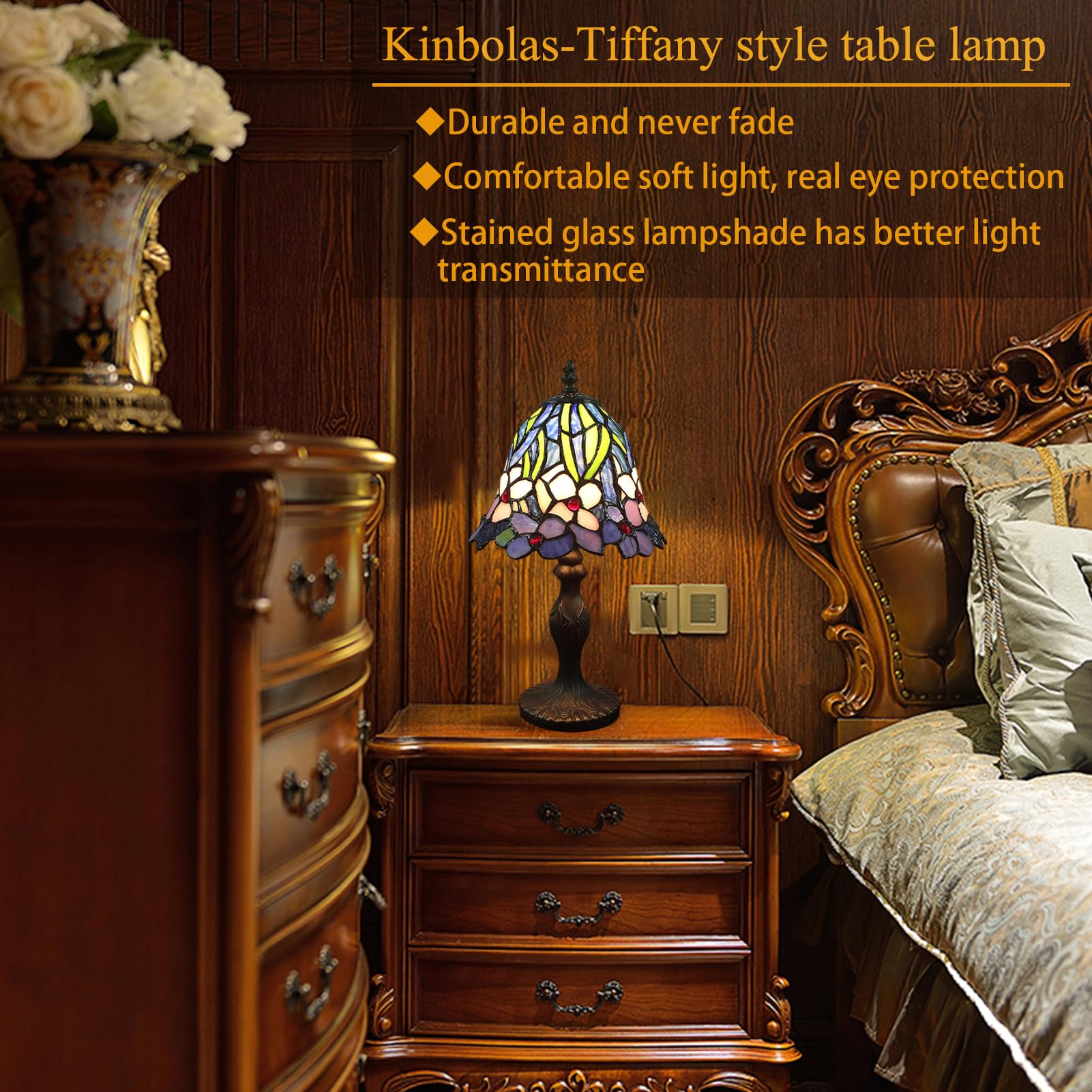 Tiffany Style 7 Zoll Tischlampe Buntglas Lampenschirme Kleiner Nachtlampe Antike Schreibtisch Licht Wohnzimmer Schlafzimmer Büro Vintage Art Deco Viktorianisch